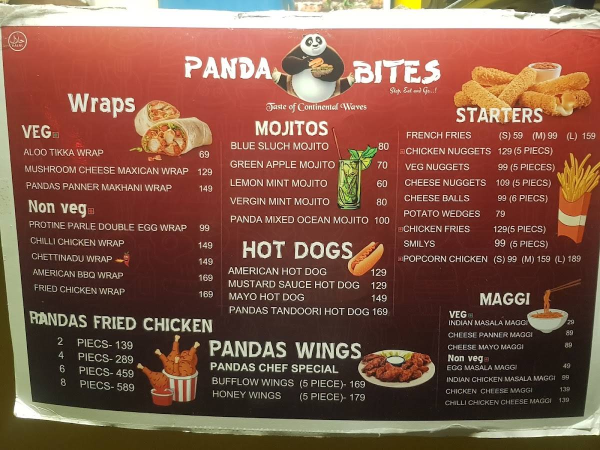 panda Bites menu