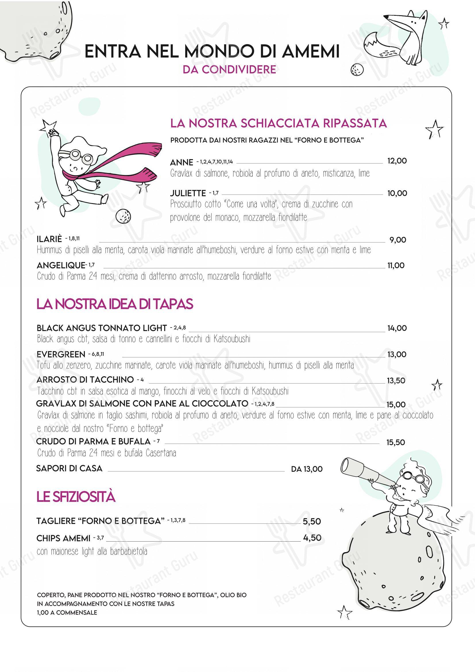 Menu bar per AMeMi pub & bar