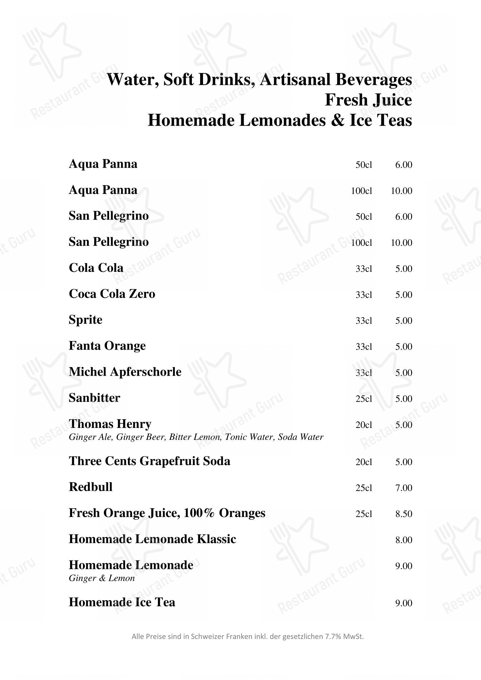 Menu per ANTONS in Lucerna
