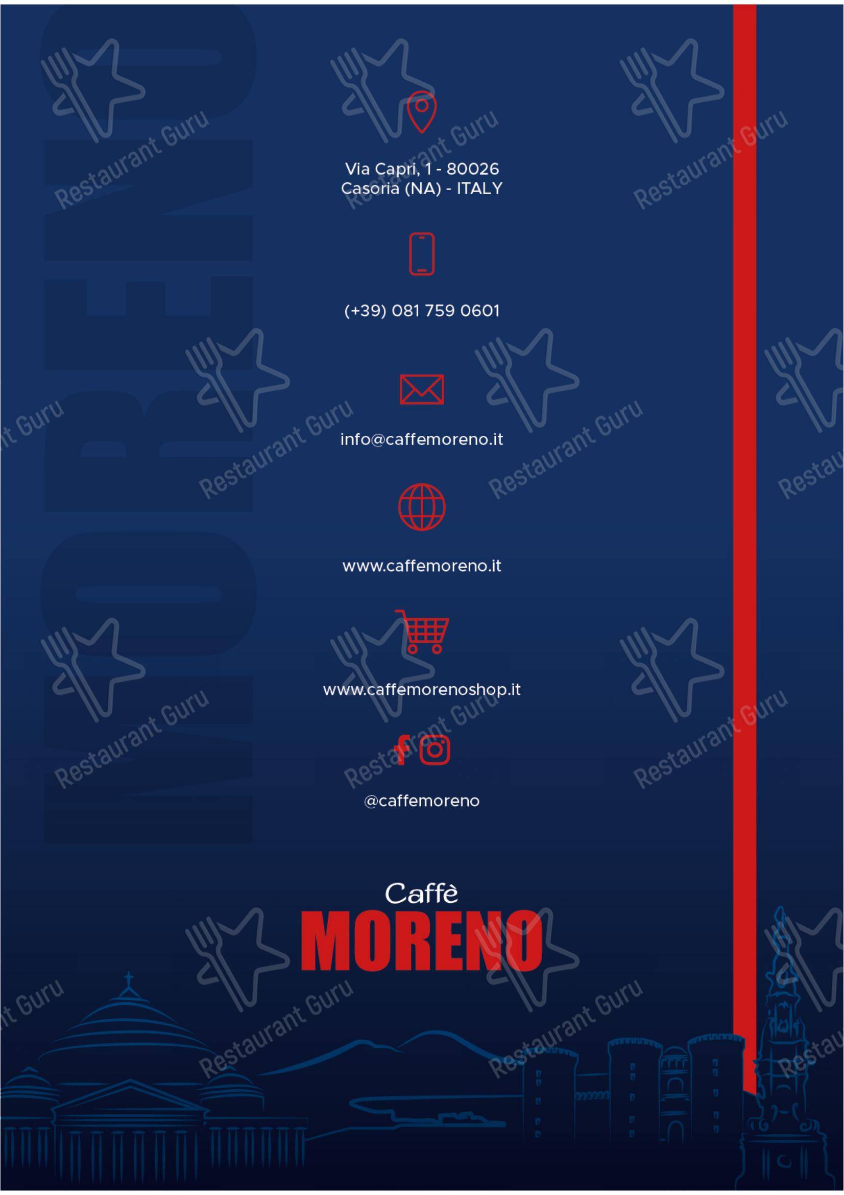 Menu per Caffé Moreno in Napoli