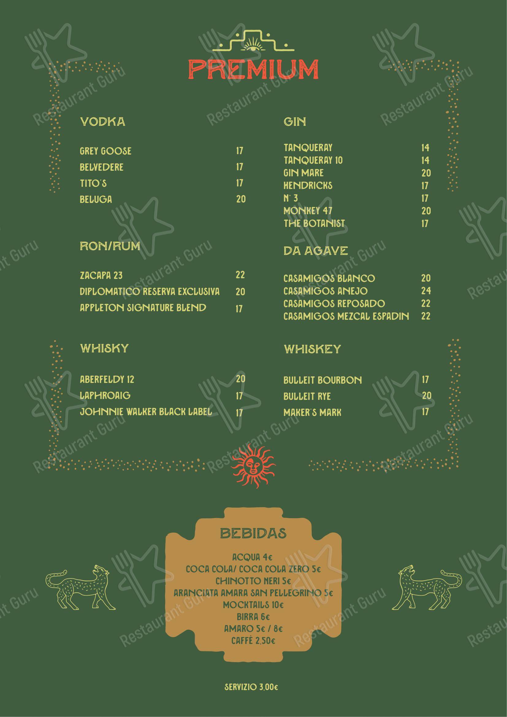 Menu per Carnesa - Churrascaria Brasiliana in Roma