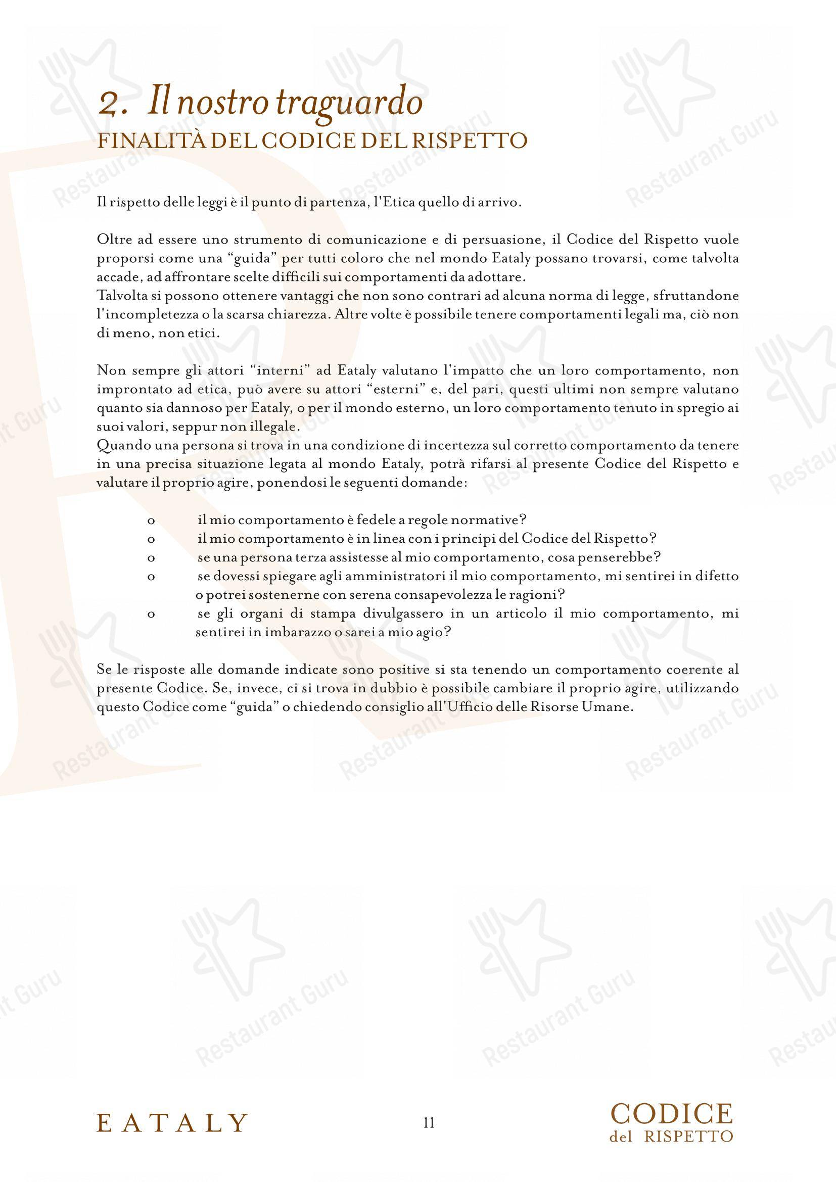 Menu di Eataly Torino Lingotto - Menu