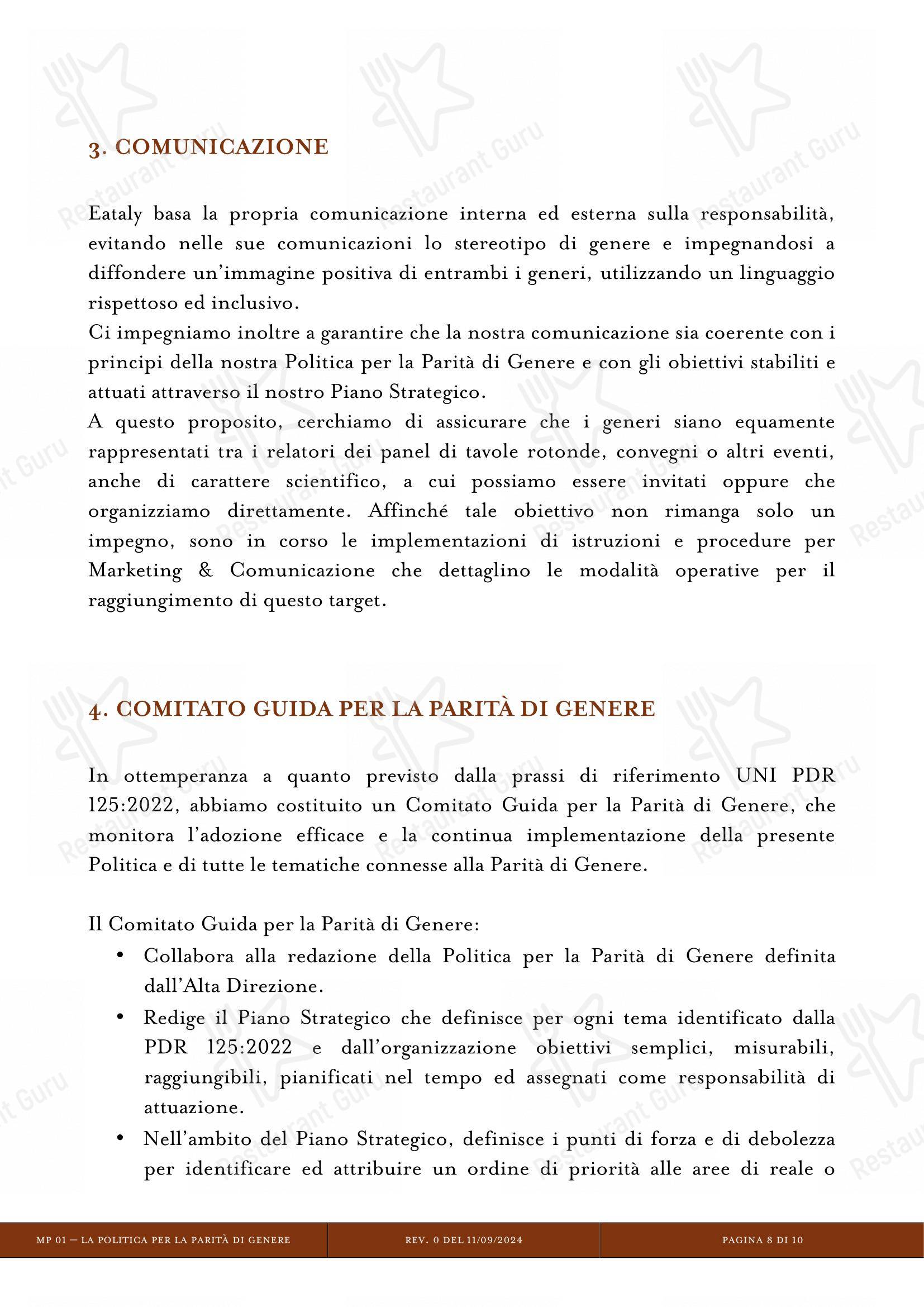 菜单 per Eataly Torino Lingotto ristorante