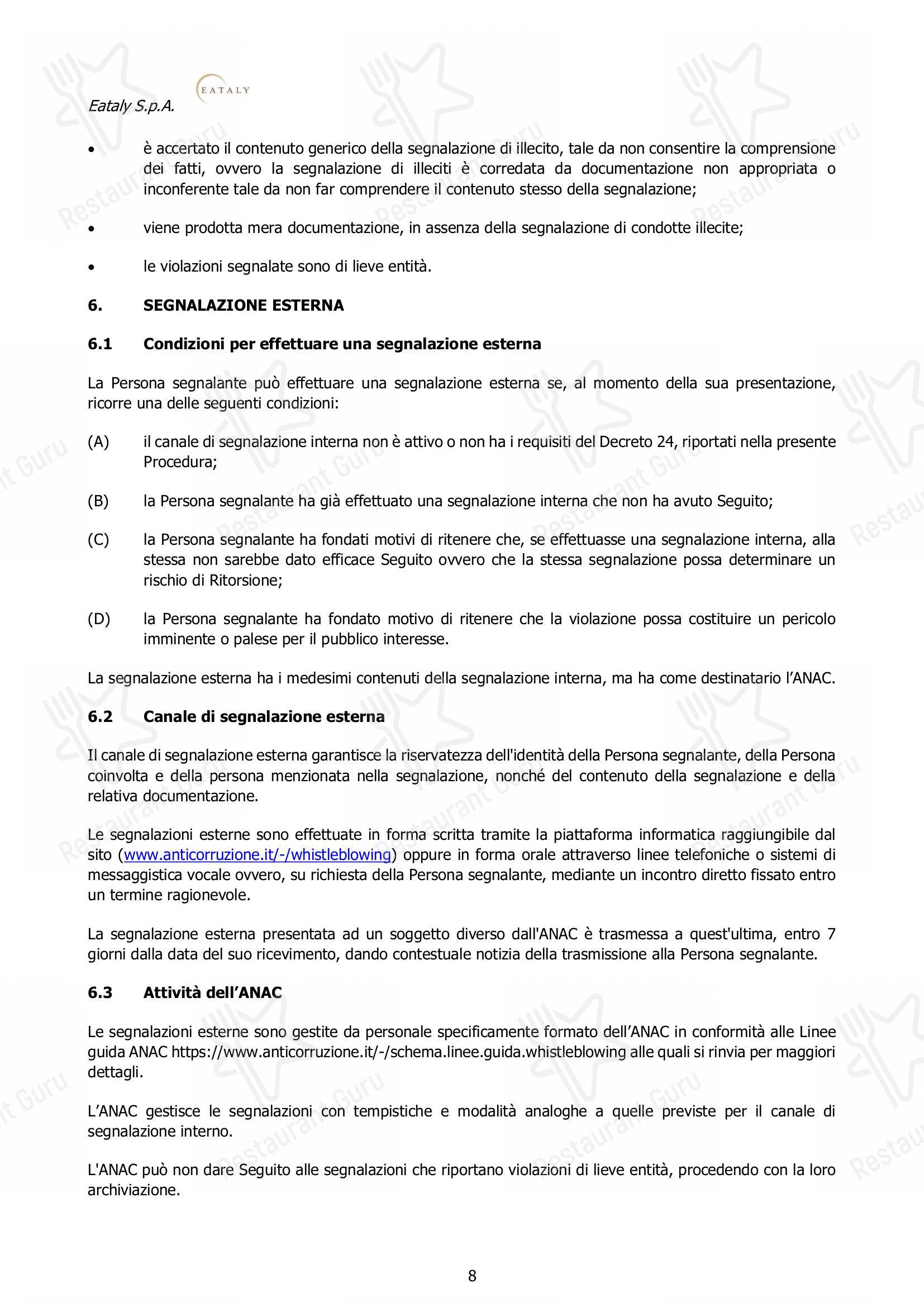 Коктейльная карта per Eataly Torino Lingotto in Torino