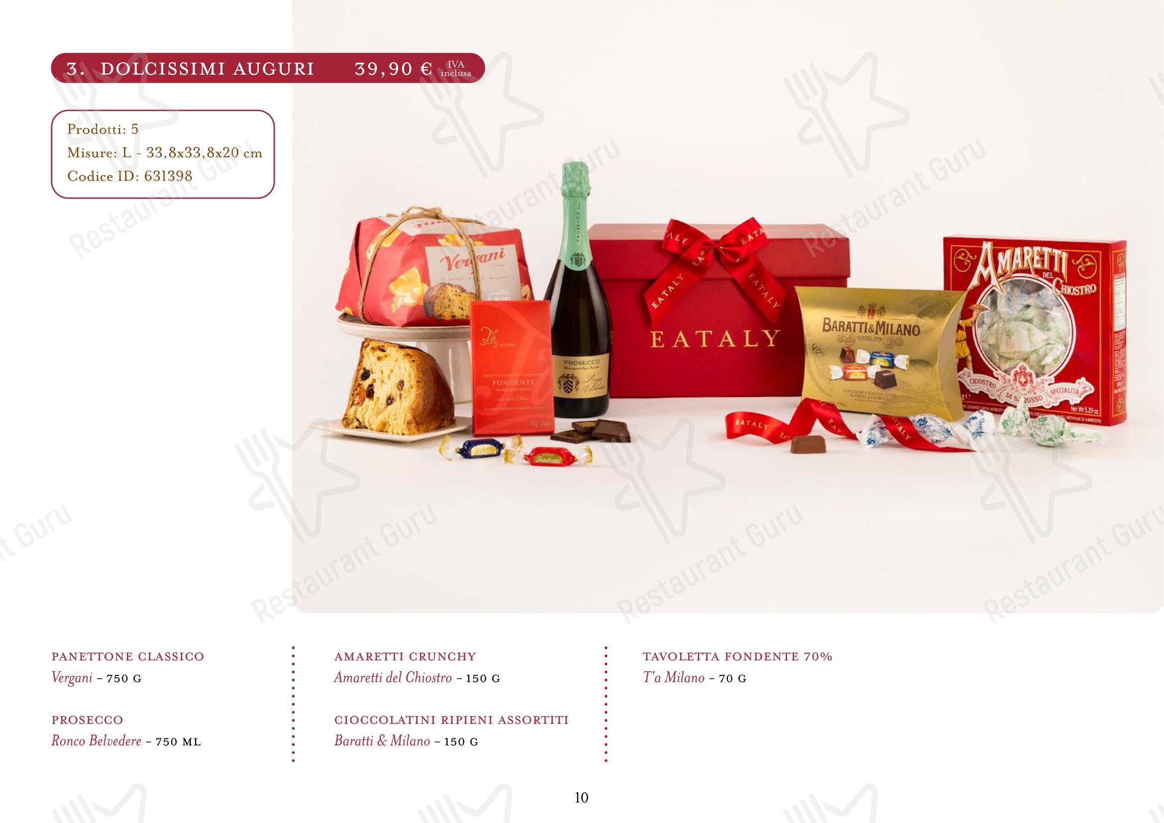 Menu bar per Eataly Torino Lingotto ristorante