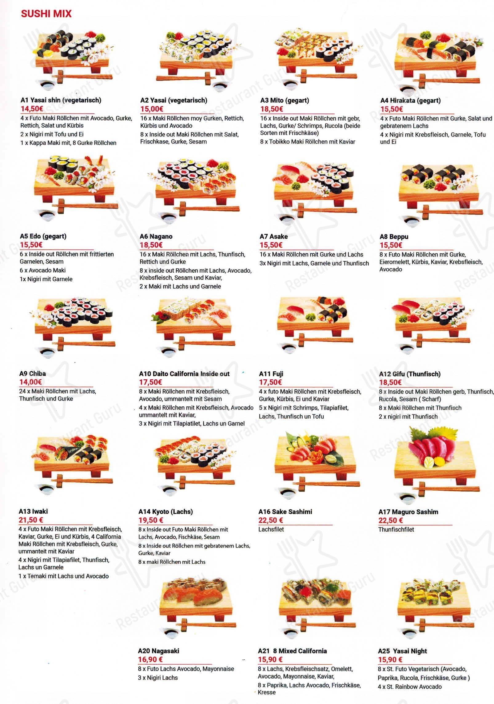 Menu pour Enjoy Sushi China-Thai Restaurant - Menu