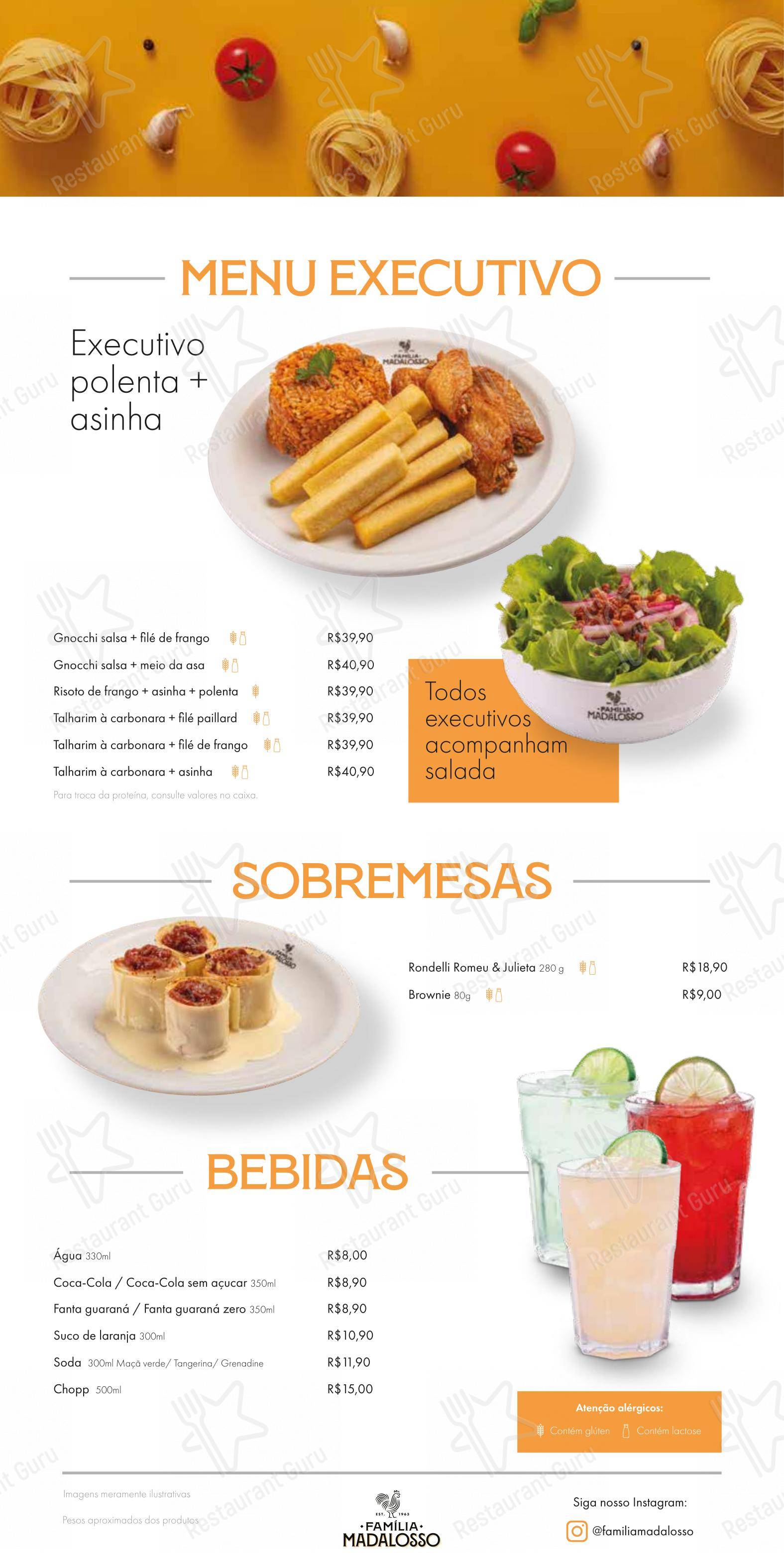 Menu bar para Família Madalosso restaurante