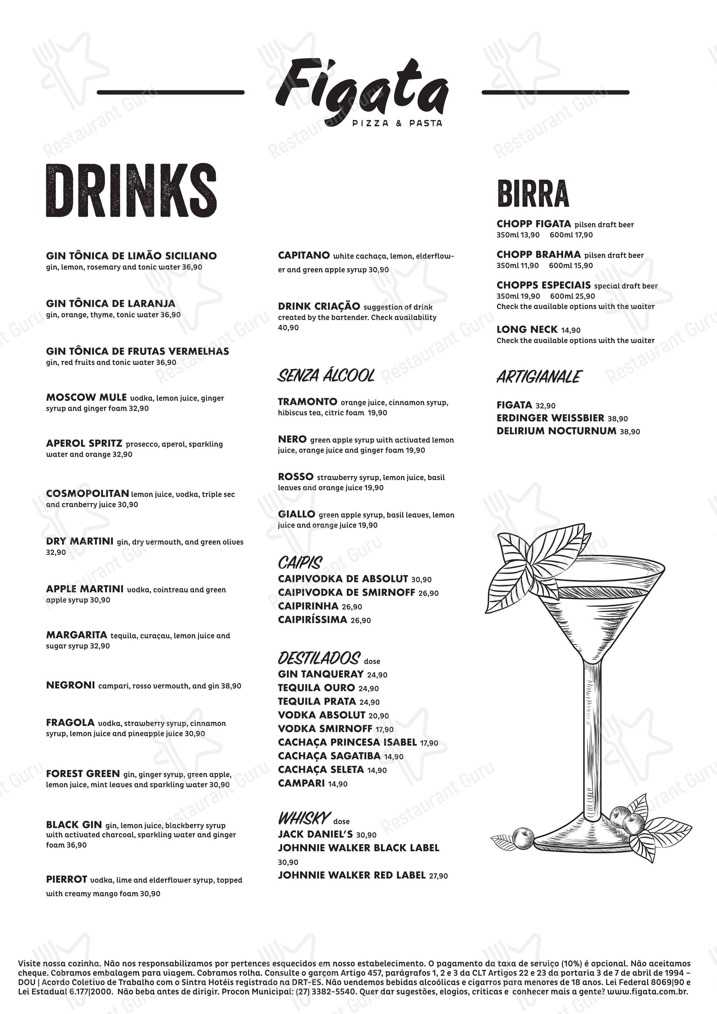 Figata Pizza & Pasta - Shopping Vitória menu - 菜单