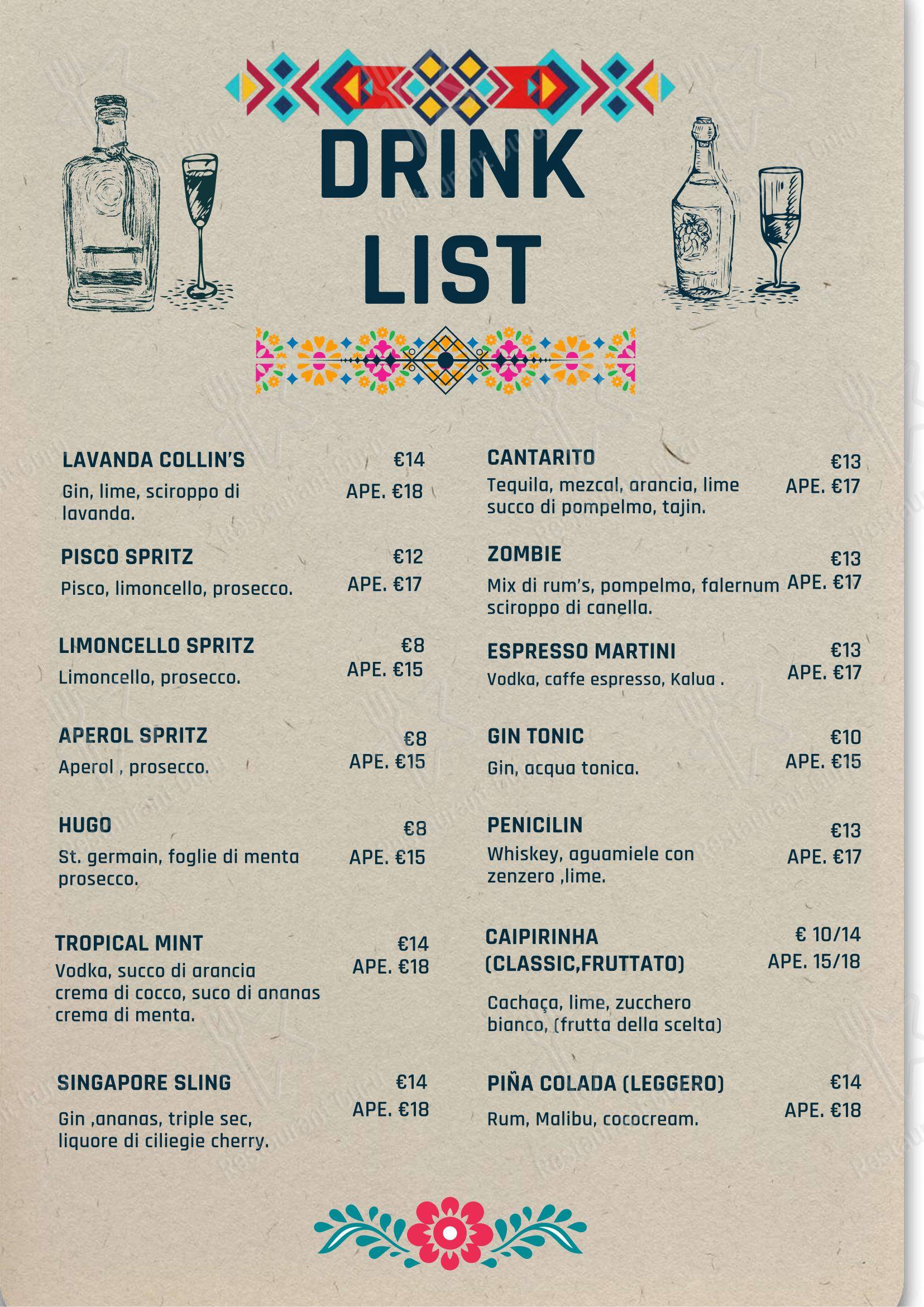 Menu di Fininfondo - 菜单