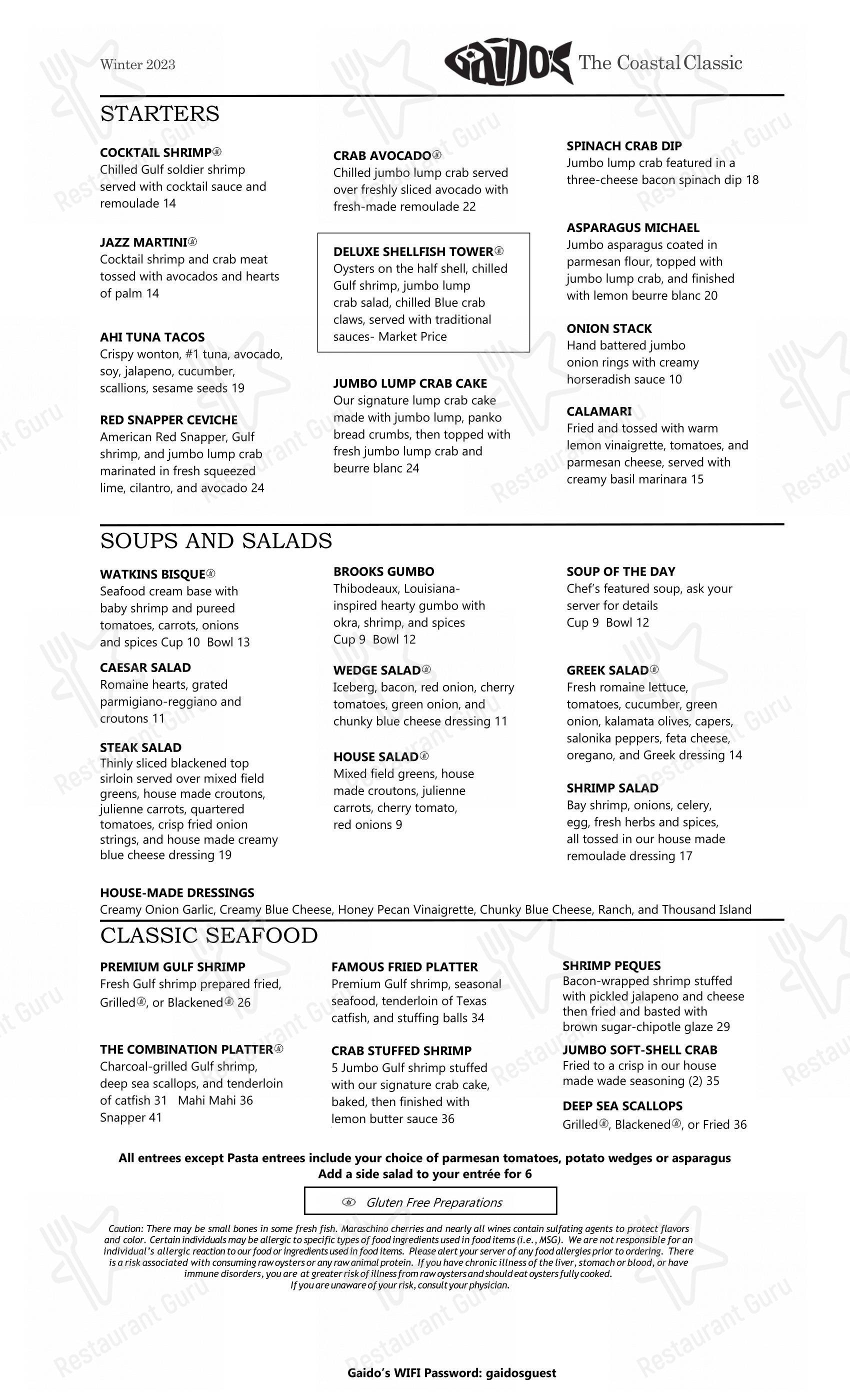 Gaidos menu top
