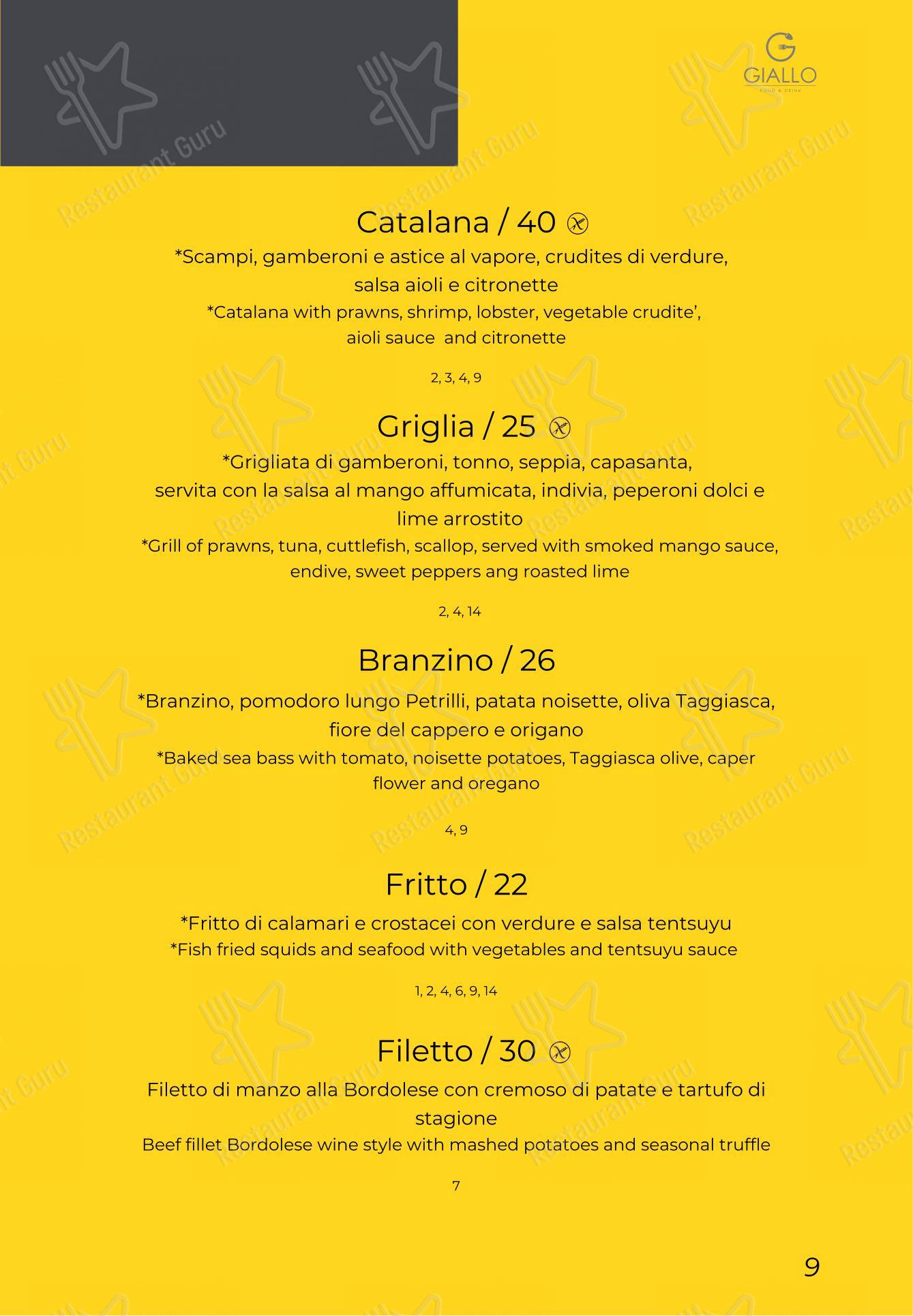 Giallo Viareggio in Viareggio - Menu