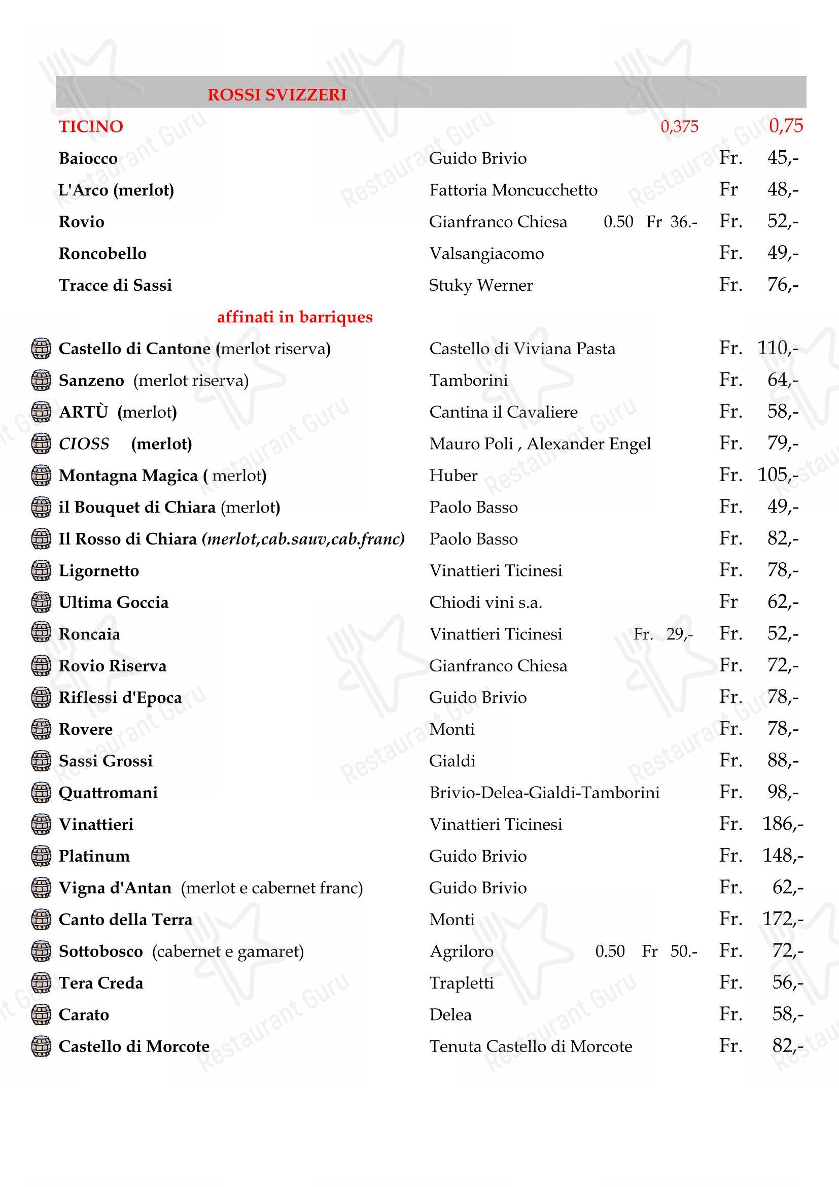 菜单 per Grotto Grillo in Lugano