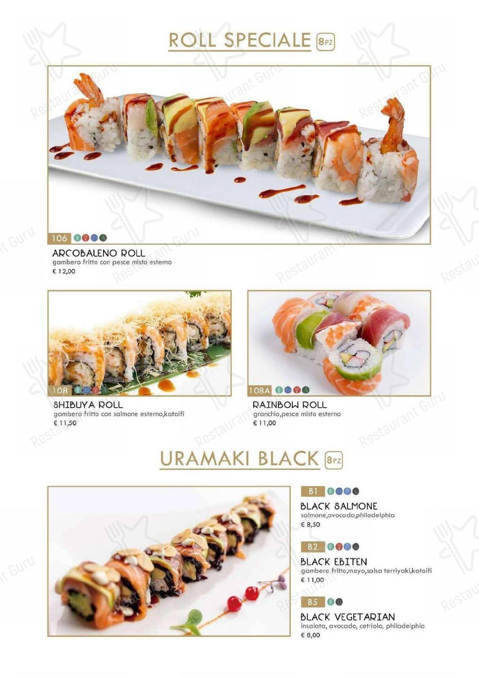 Menu bar per Hanami Asian Fusion in Ferrara