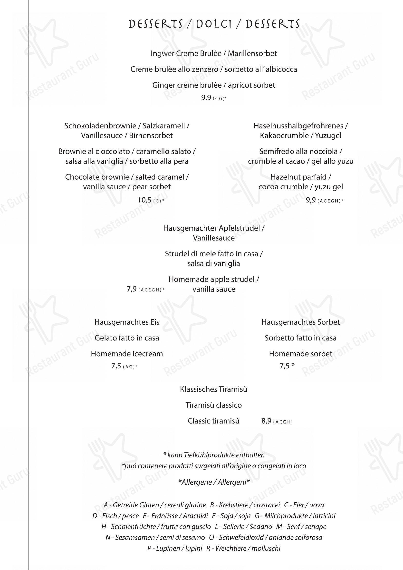 Menu per Pizzeria Hans pizzeria