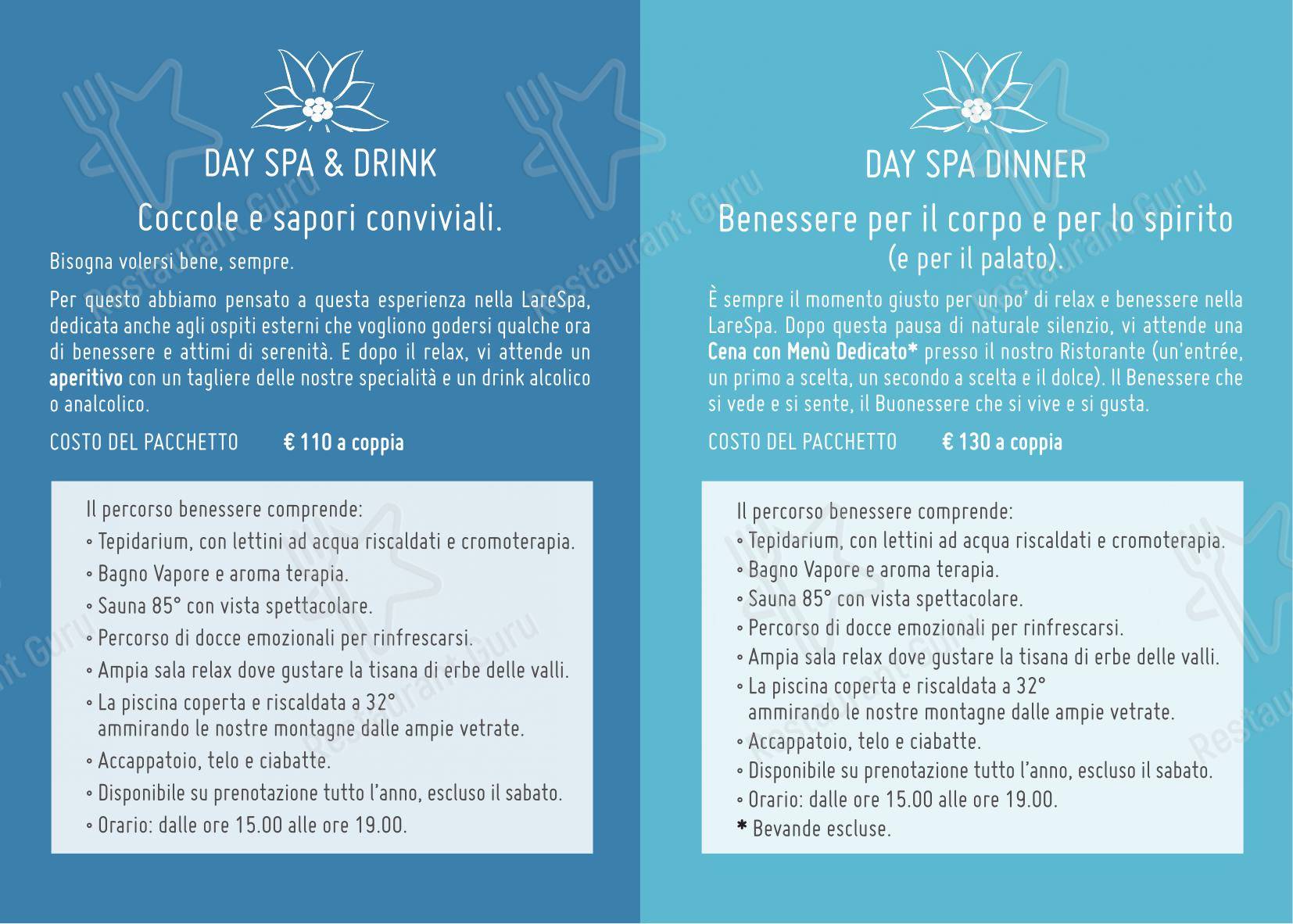 Menu bar per Albergo Ristorante Edelweiss - Larespa in Crodo
