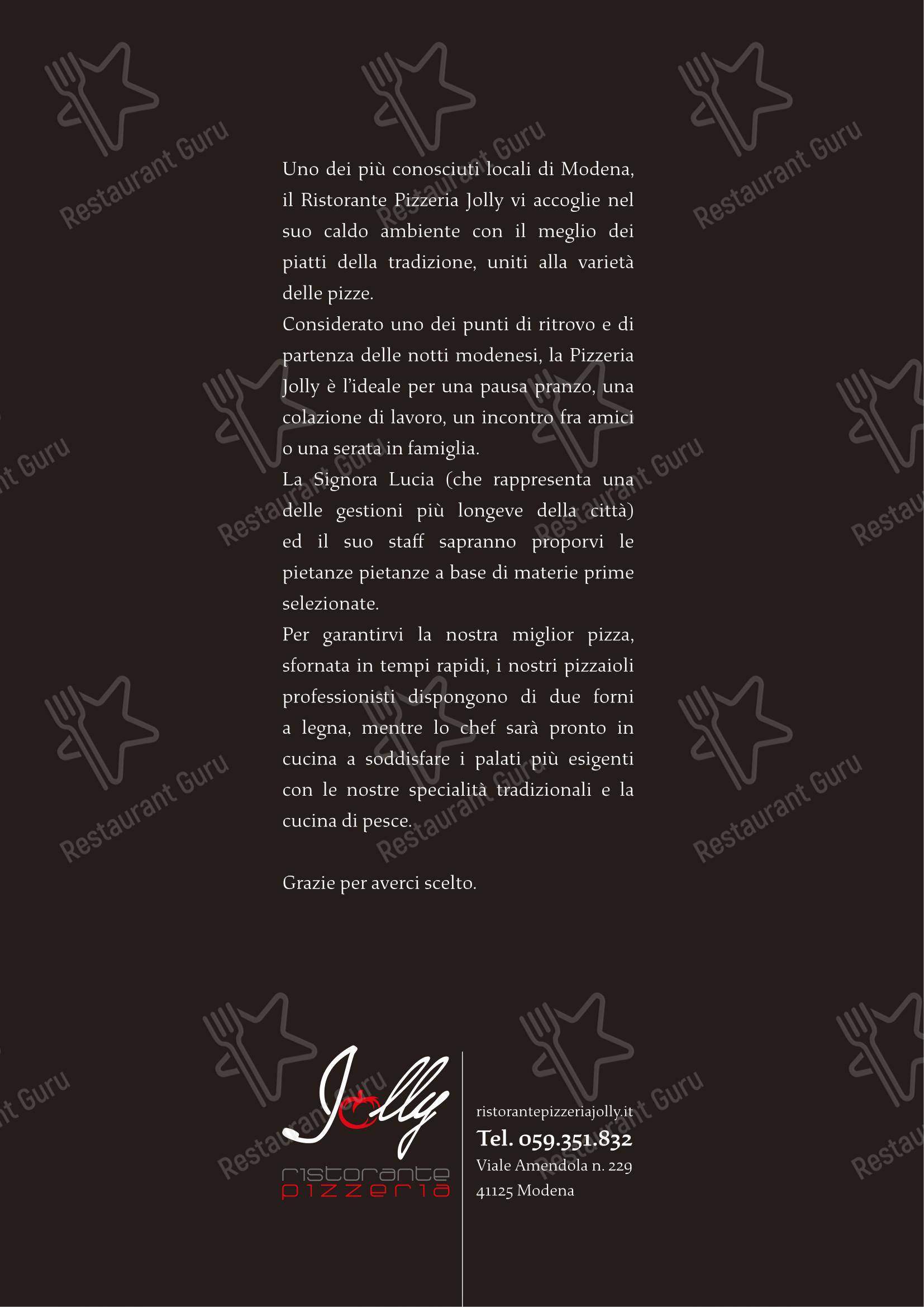 Menu per Jolly pizzeria