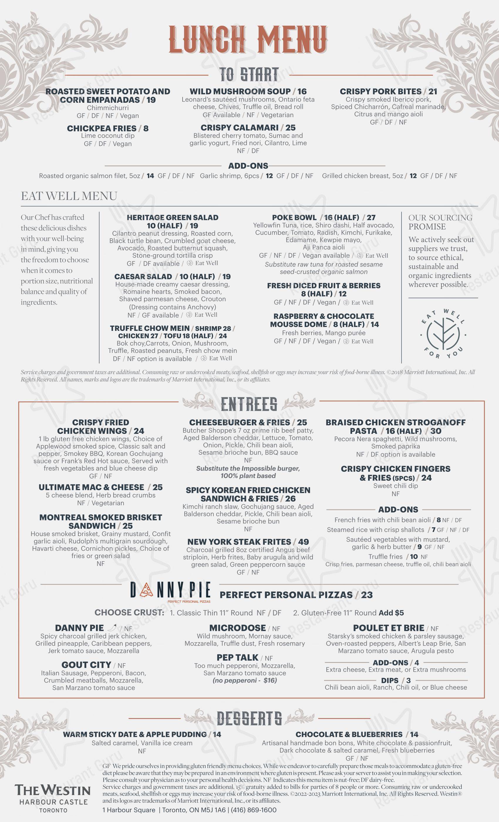 Menu bar pour Mizzen restaurant