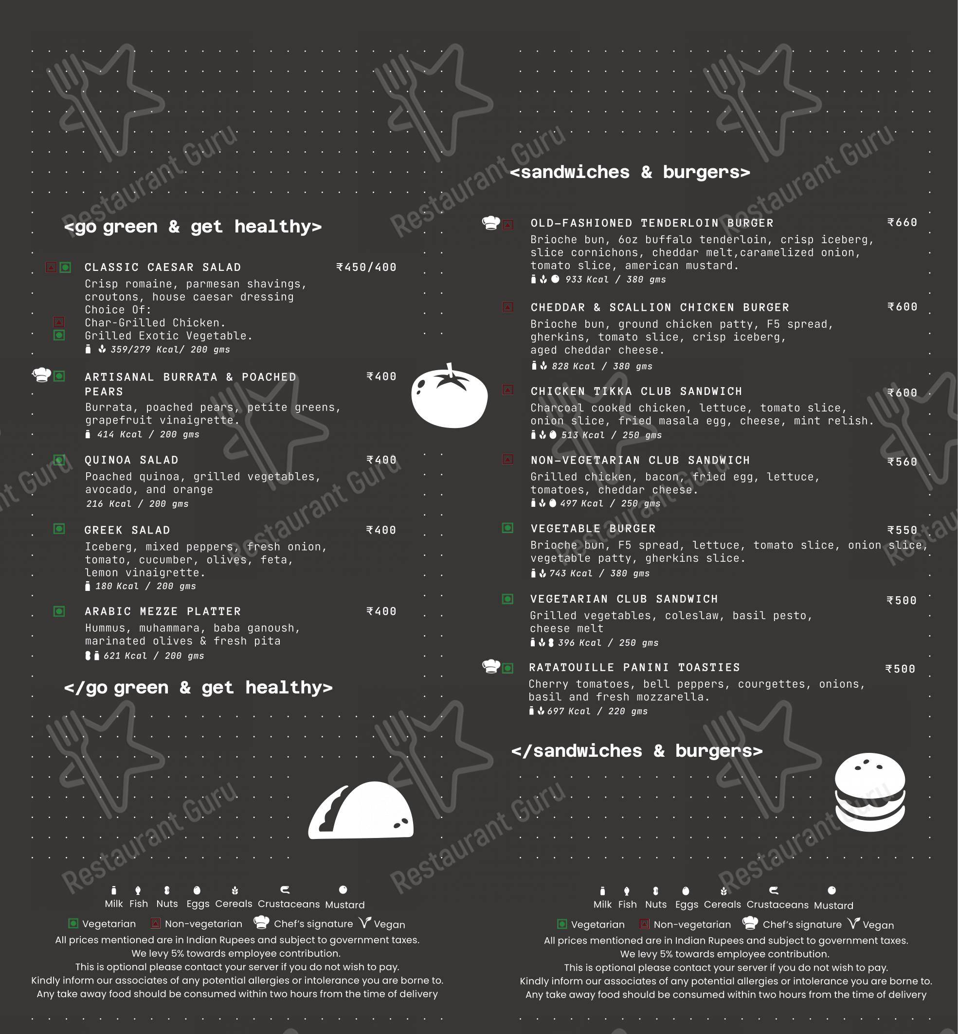 Крафт меню for the Neer restaurant