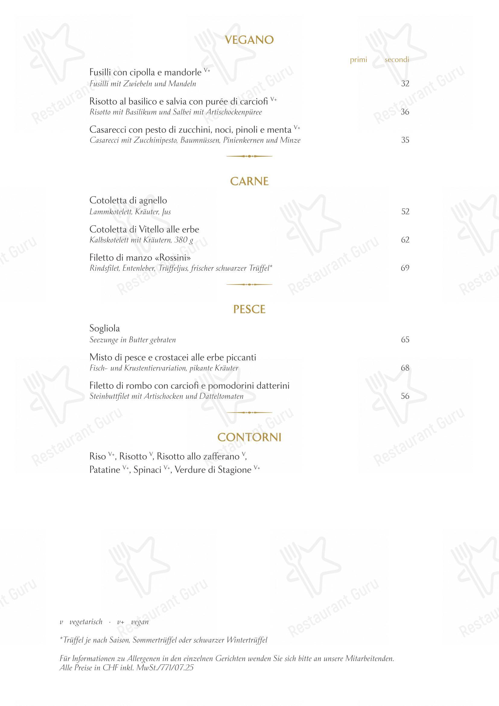 菜单 per Ornellaia ristorante
