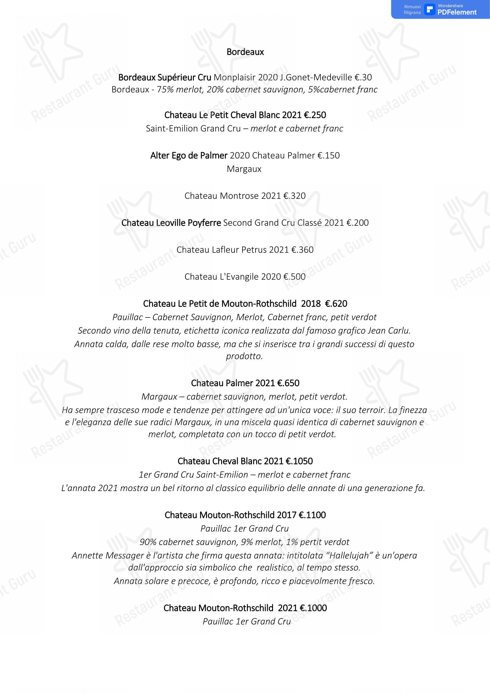 Osteria Don Abbondio in Forli - 菜单