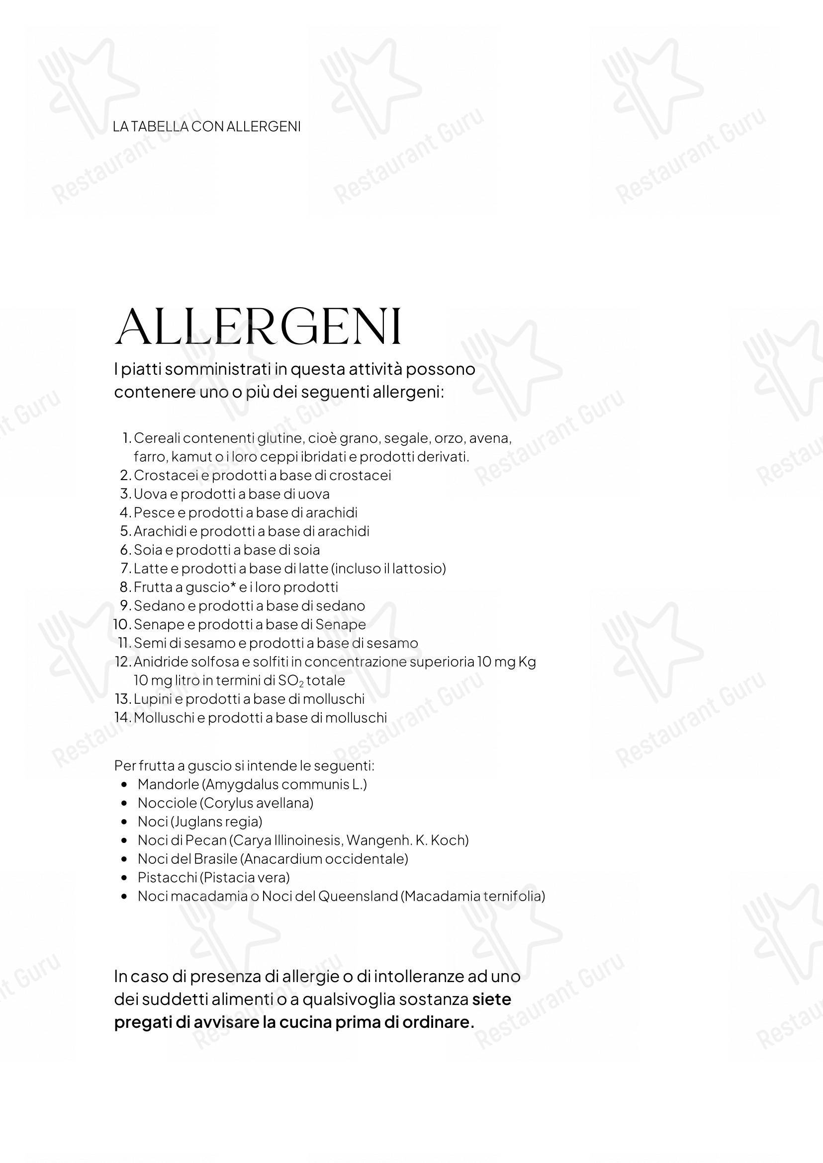 Menu bar per Osteria del Borgo Formigine ristorante