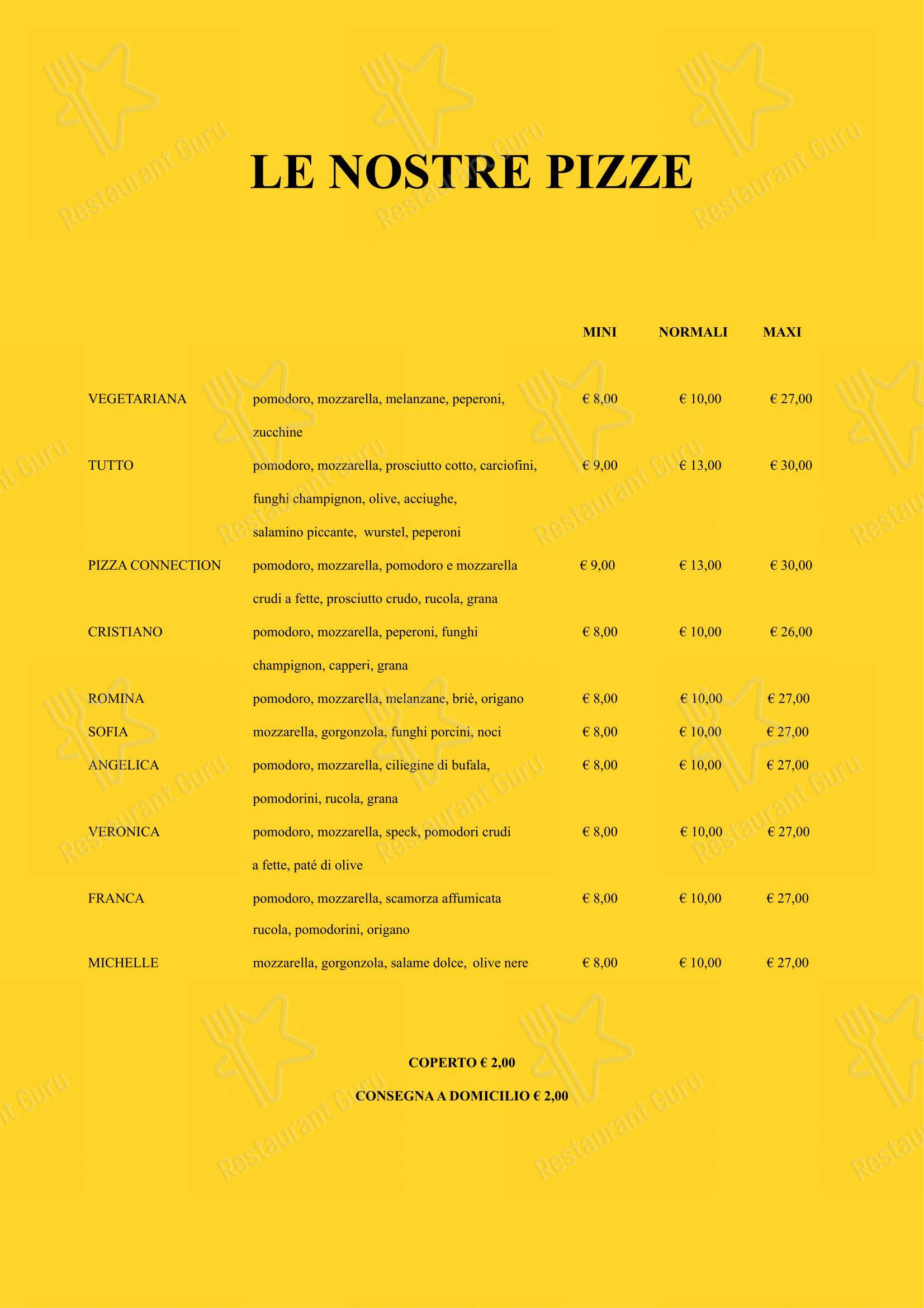 Menu per Pizza Connection Gorizia pizzeria