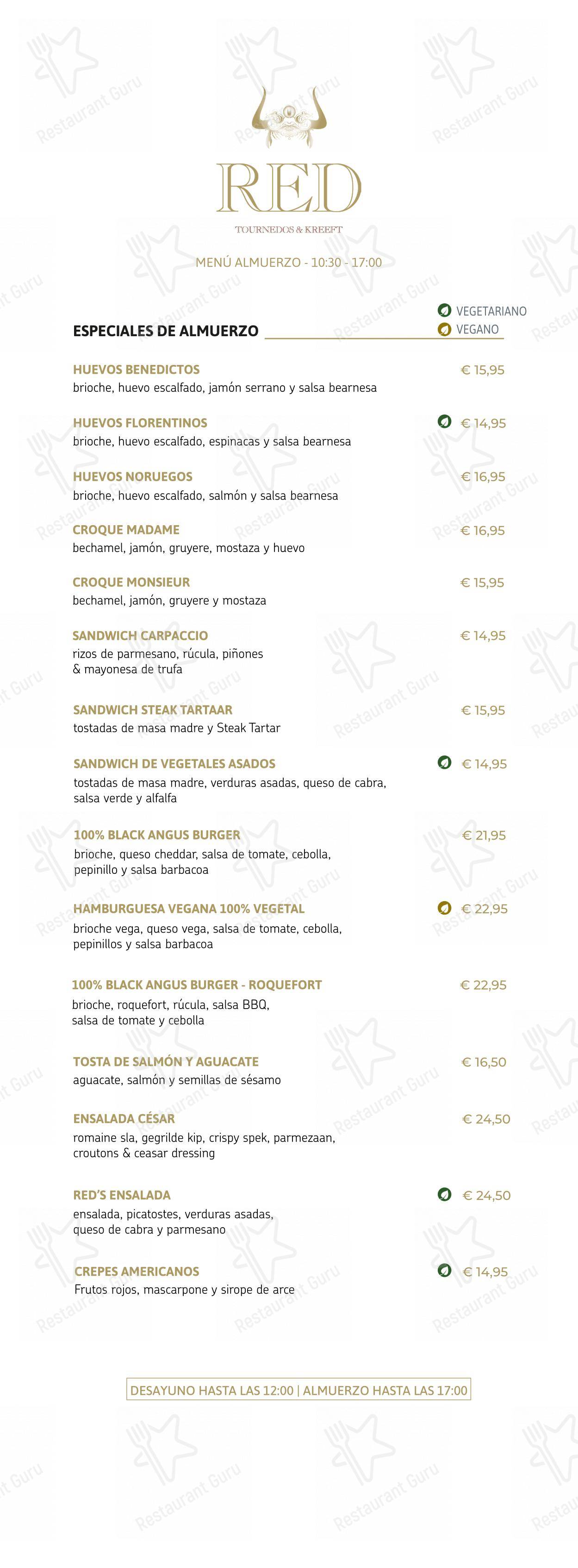Restaurant Red dans Amsterdam - Boronia Catering Menu Pack