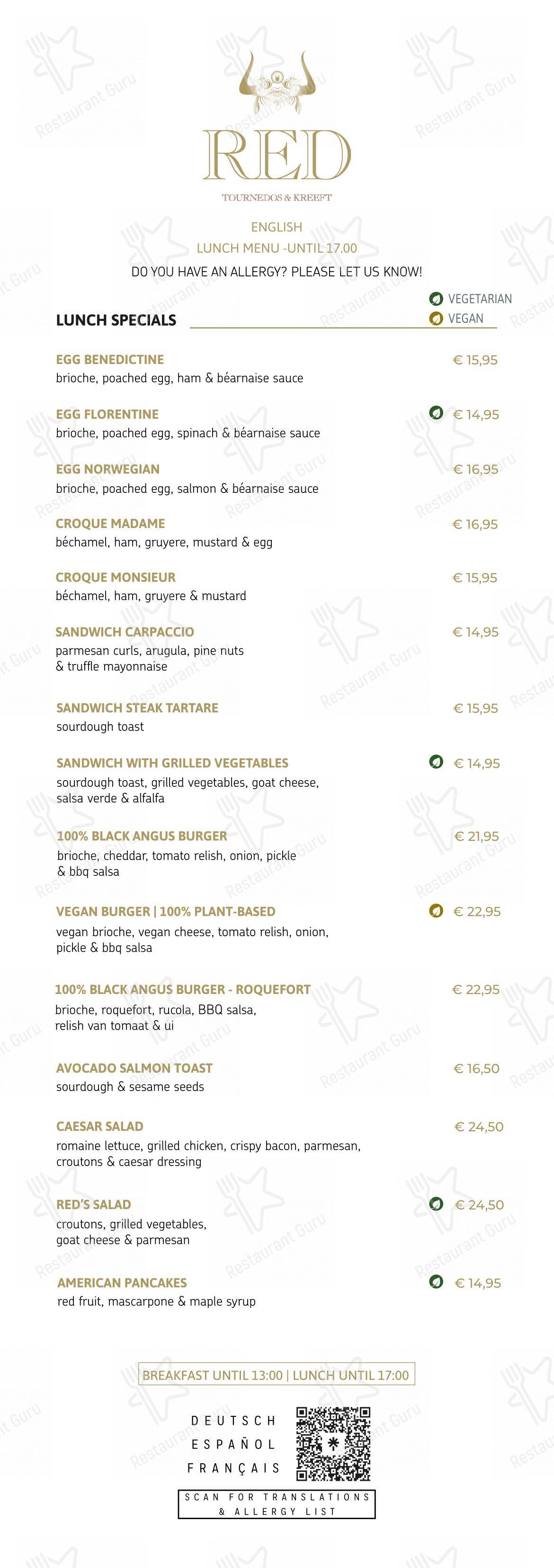 Restaurant Red dans Amsterdam - Wine Menu