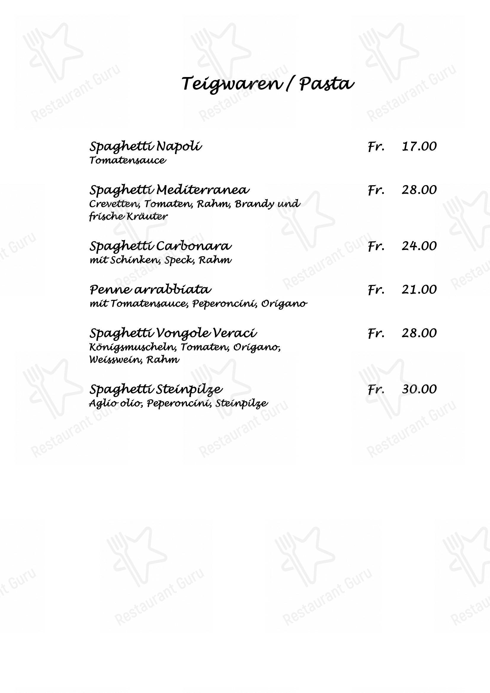 Menu di Restaurant Sax - Menu