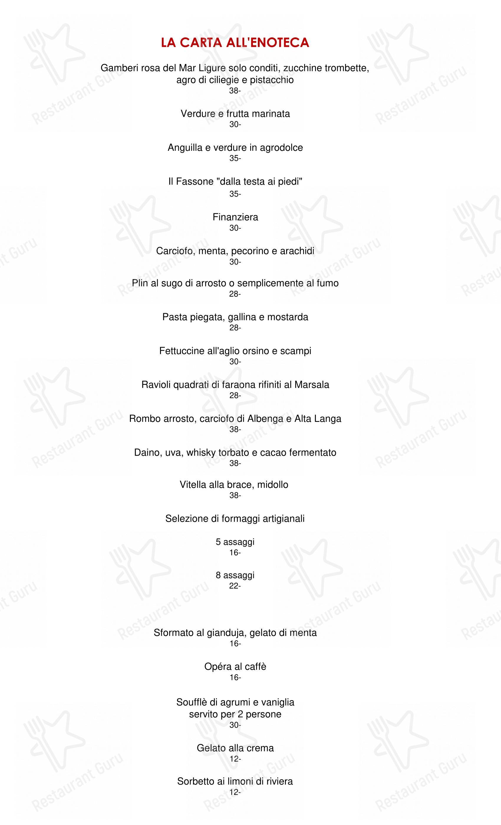 Menu bar per All'Enoteca in Canale