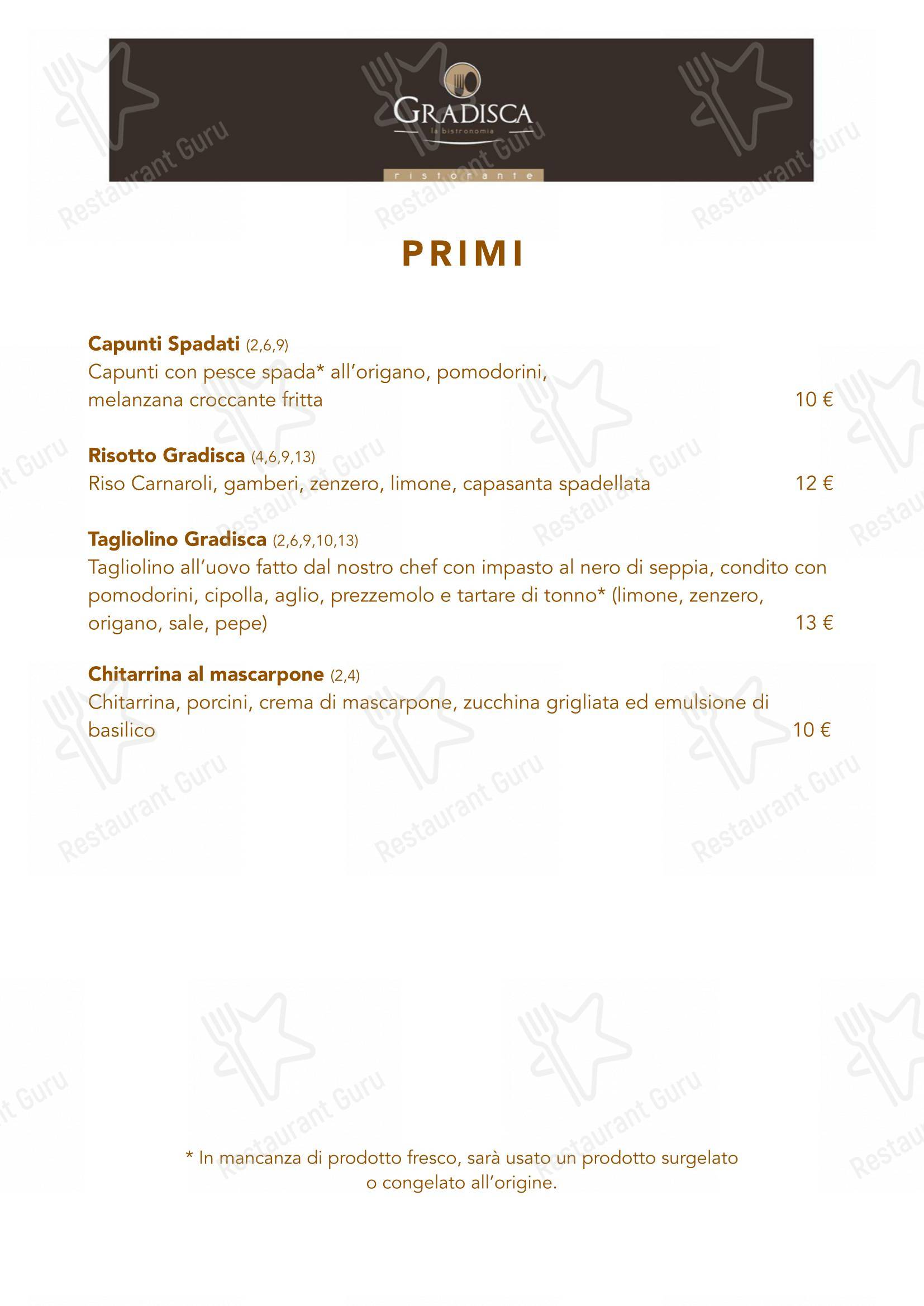 Menu bar per Ristorante Creperia Gradisca ristorante
