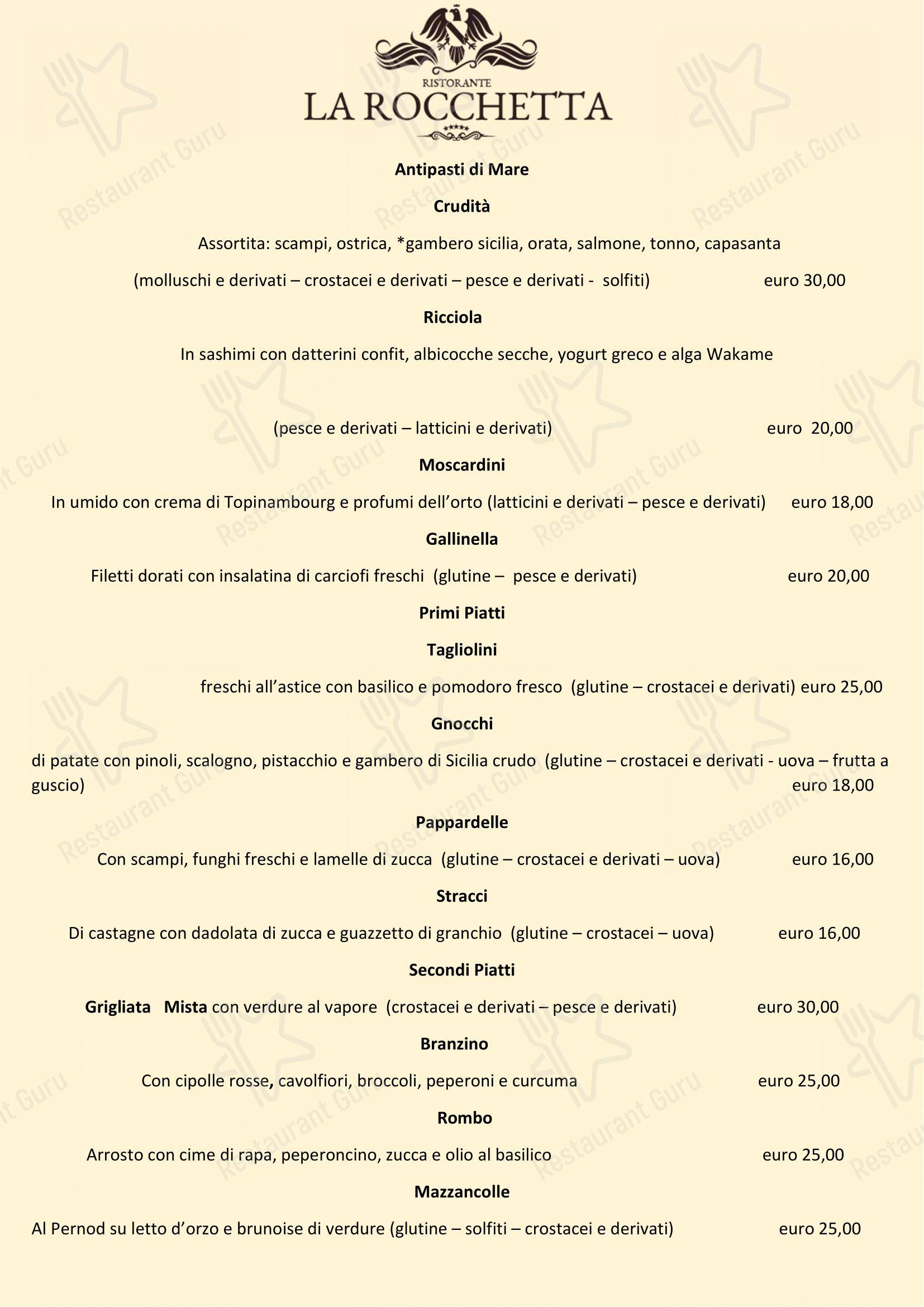Menu di Ristorante La Rocchetta - Menu