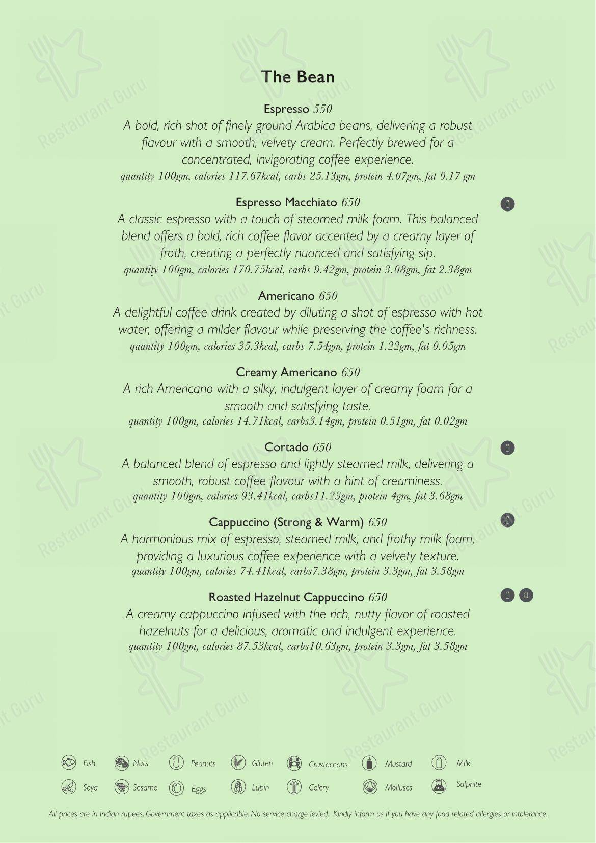 Menu for Roasted by Roseate in New Delhi