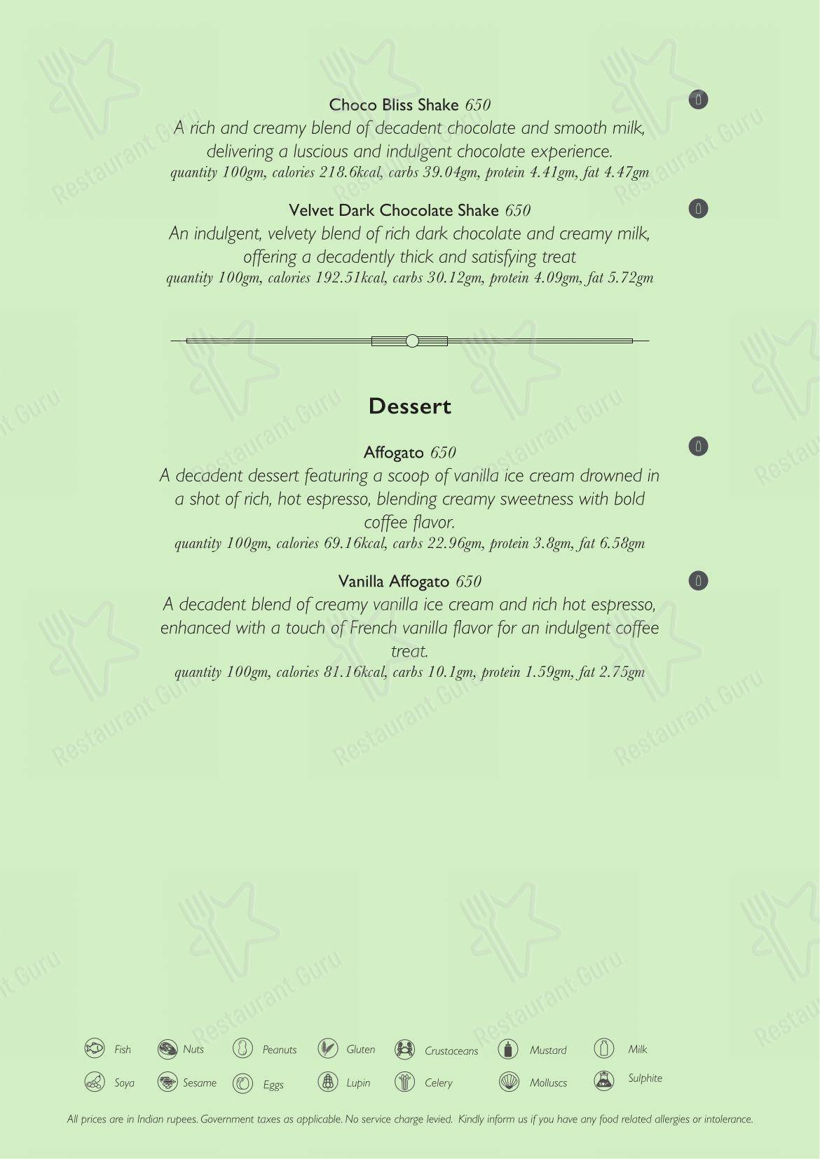 Roasted by Roseate - Menu