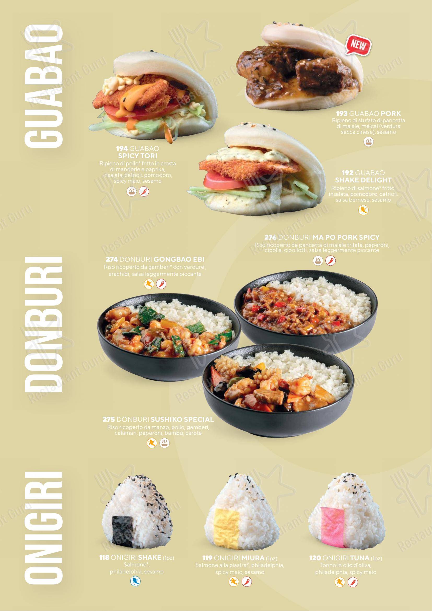 Menu di Sushiko Riva del Garda - Blue Garden - Menu bar