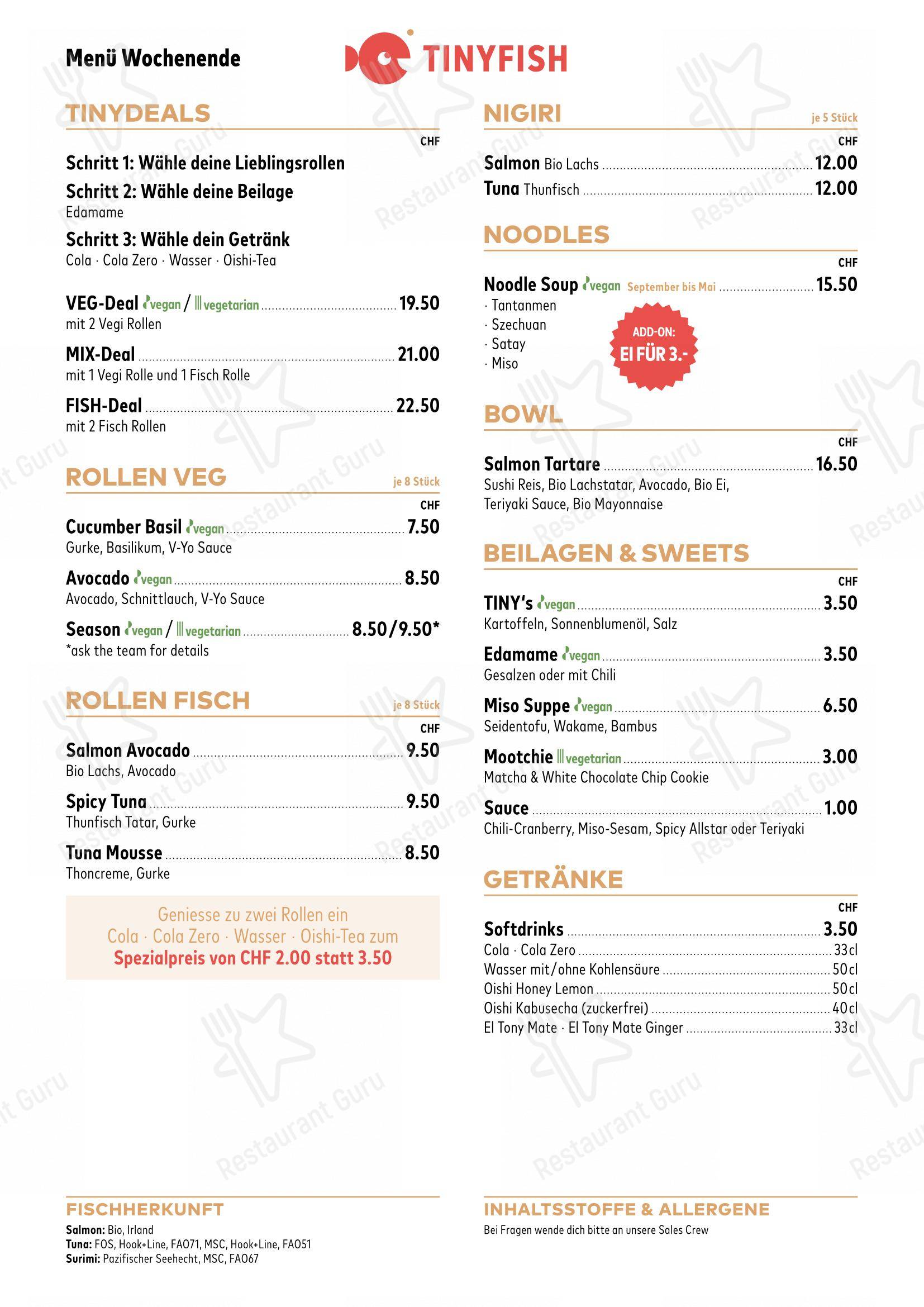 Коктейльная карта per TINYFISH - Zürich Bleicherweg ristorante