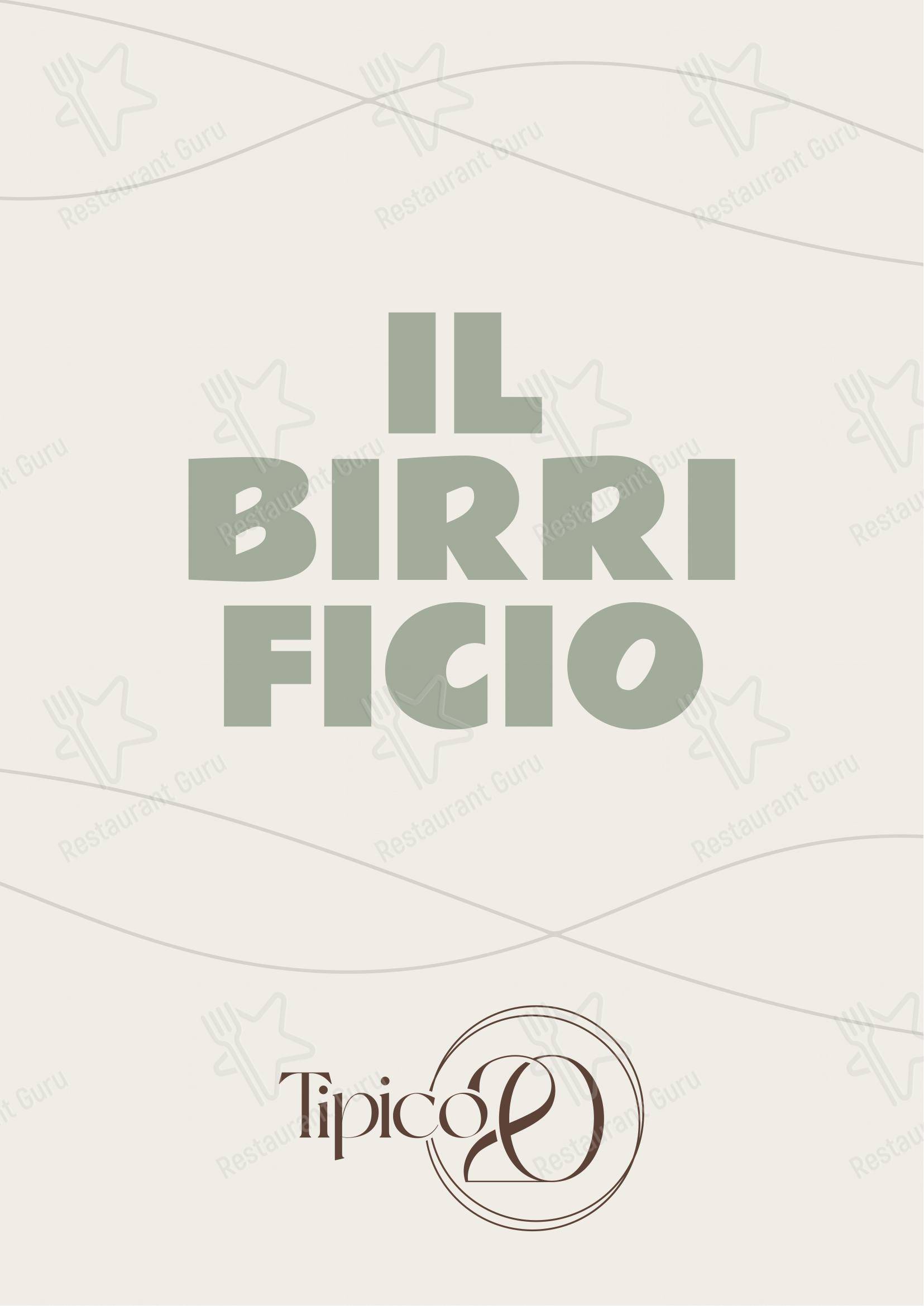 Tipico 20 in Roma - 菜单
