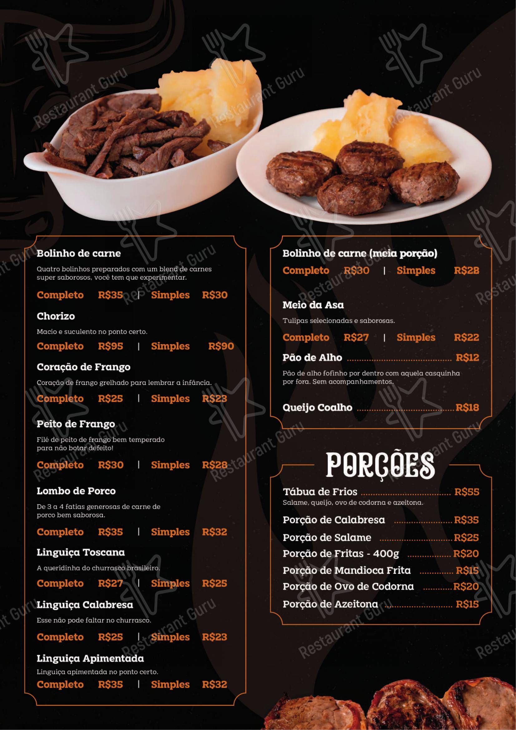 Toni Grill Boa Esperança - Menu