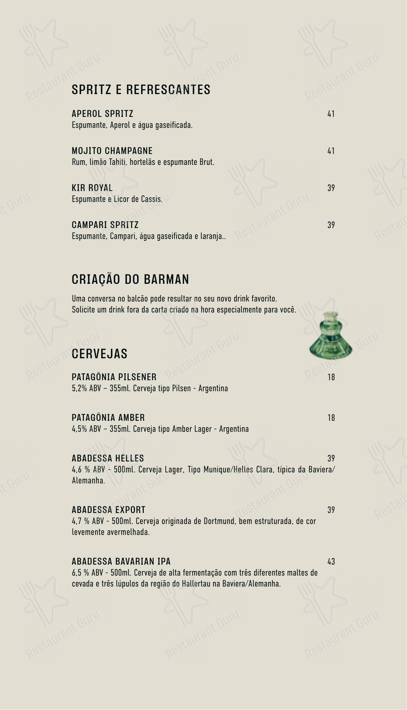 Menu para Vinolab em Gramado