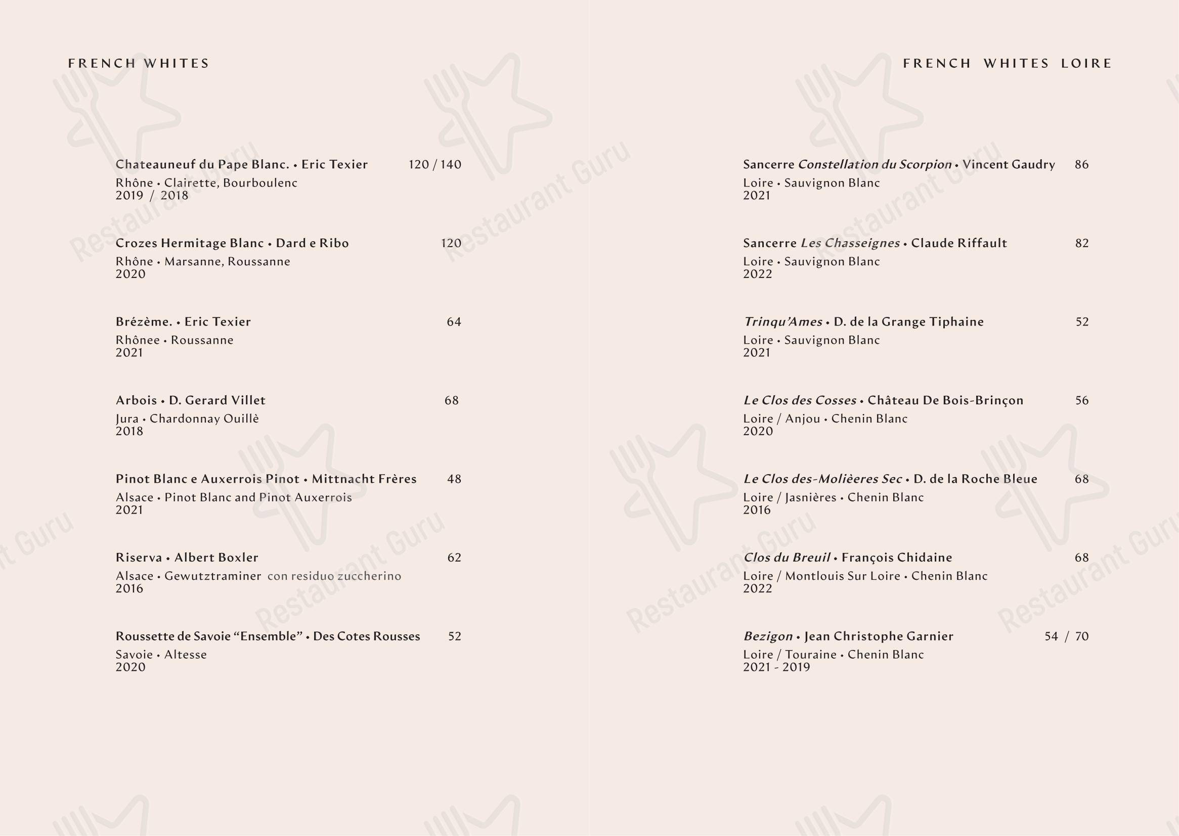 Yapa in Milano - Menu bar