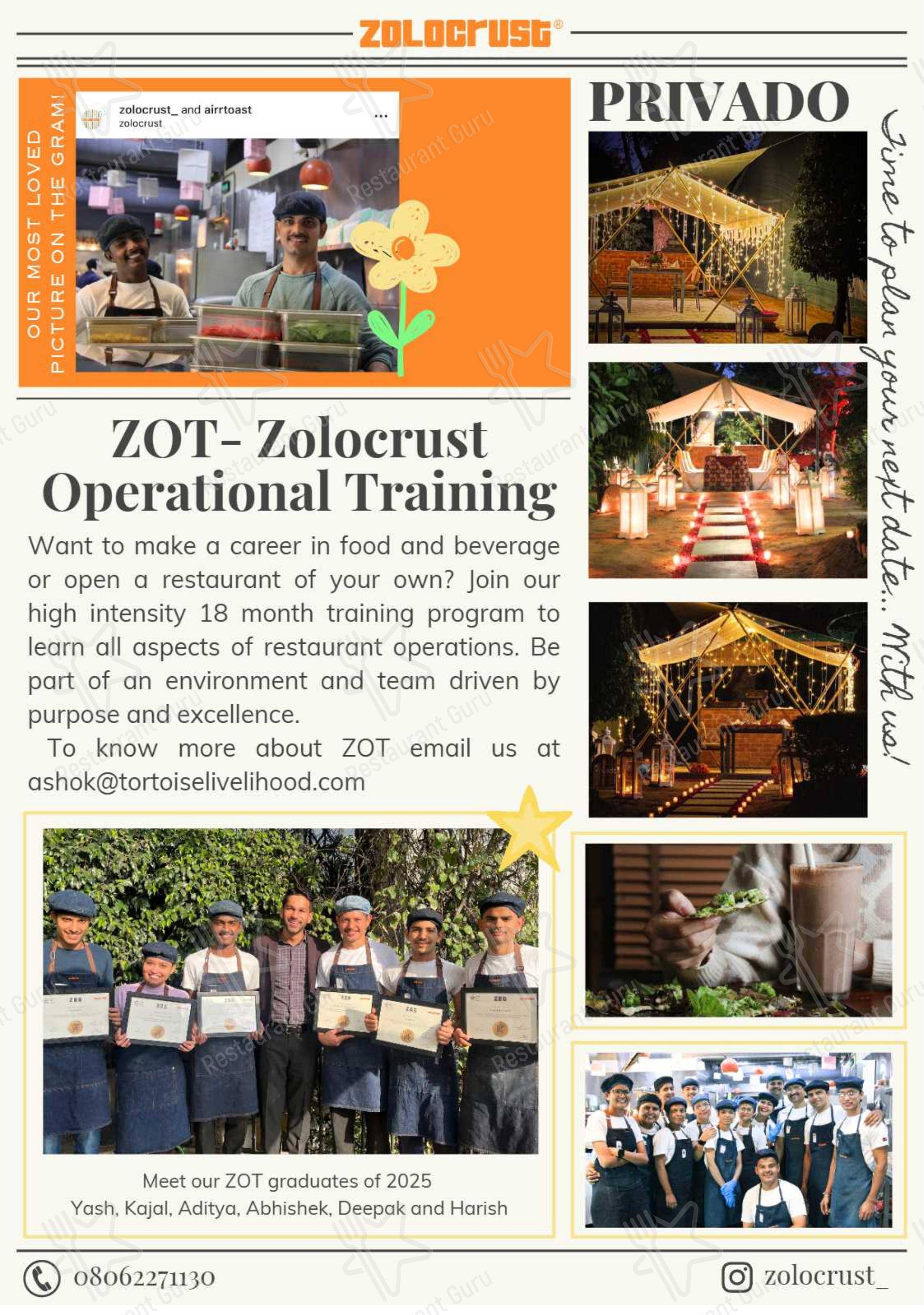 Коктейльная карта for Zolocrust in Jaipur