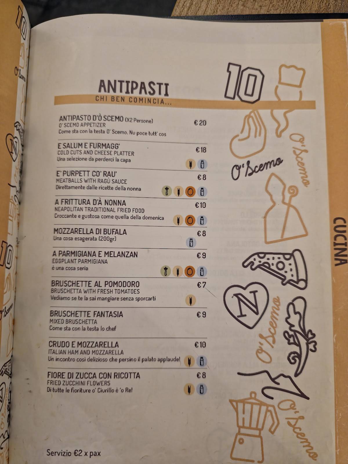 Menu di o' scemo centro storico 