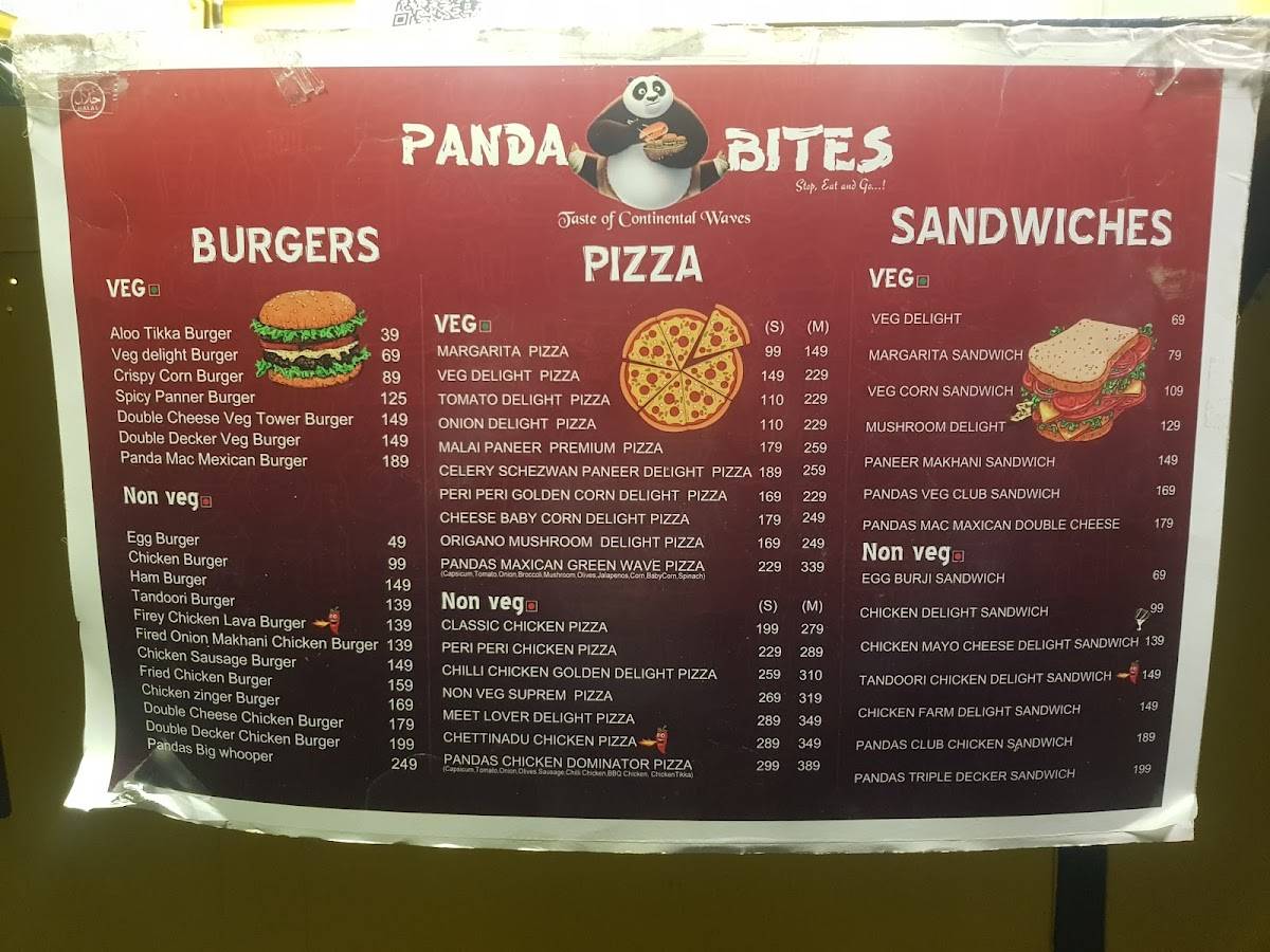 panda Bites menu