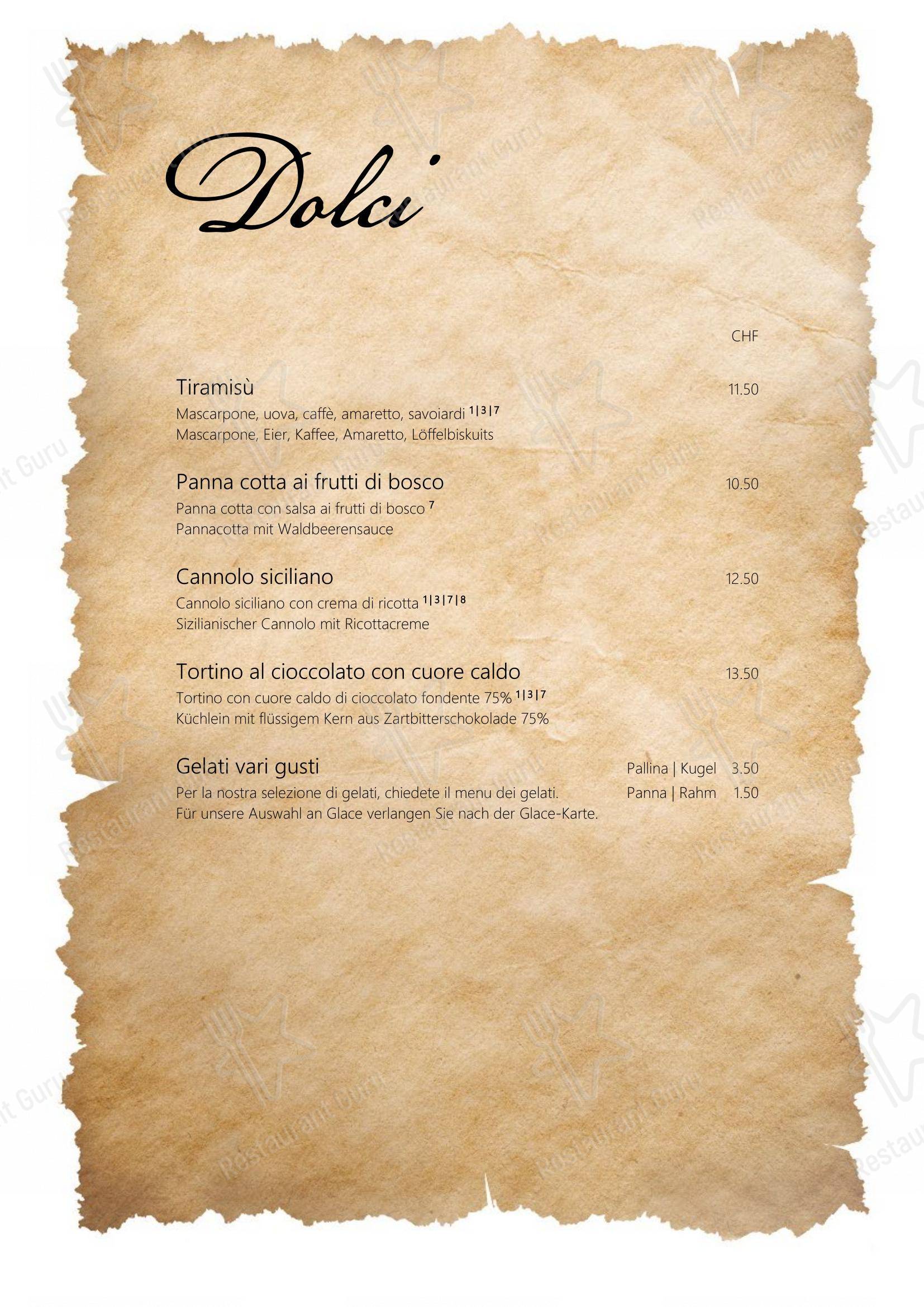 Menu di Ristorante pizzeria la vita è bella - Menu
