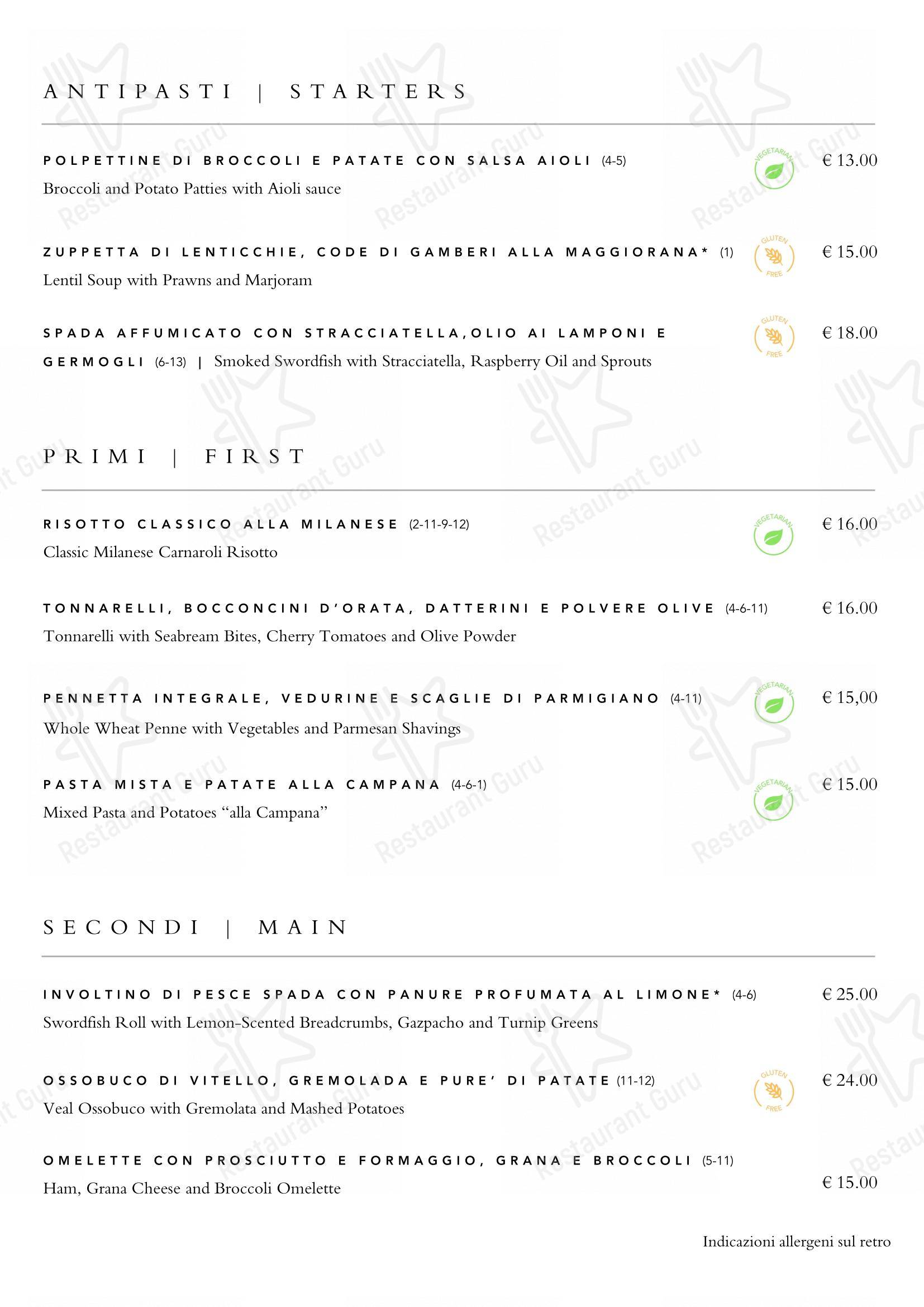 Menu di Aspria Harbour Club - Menu