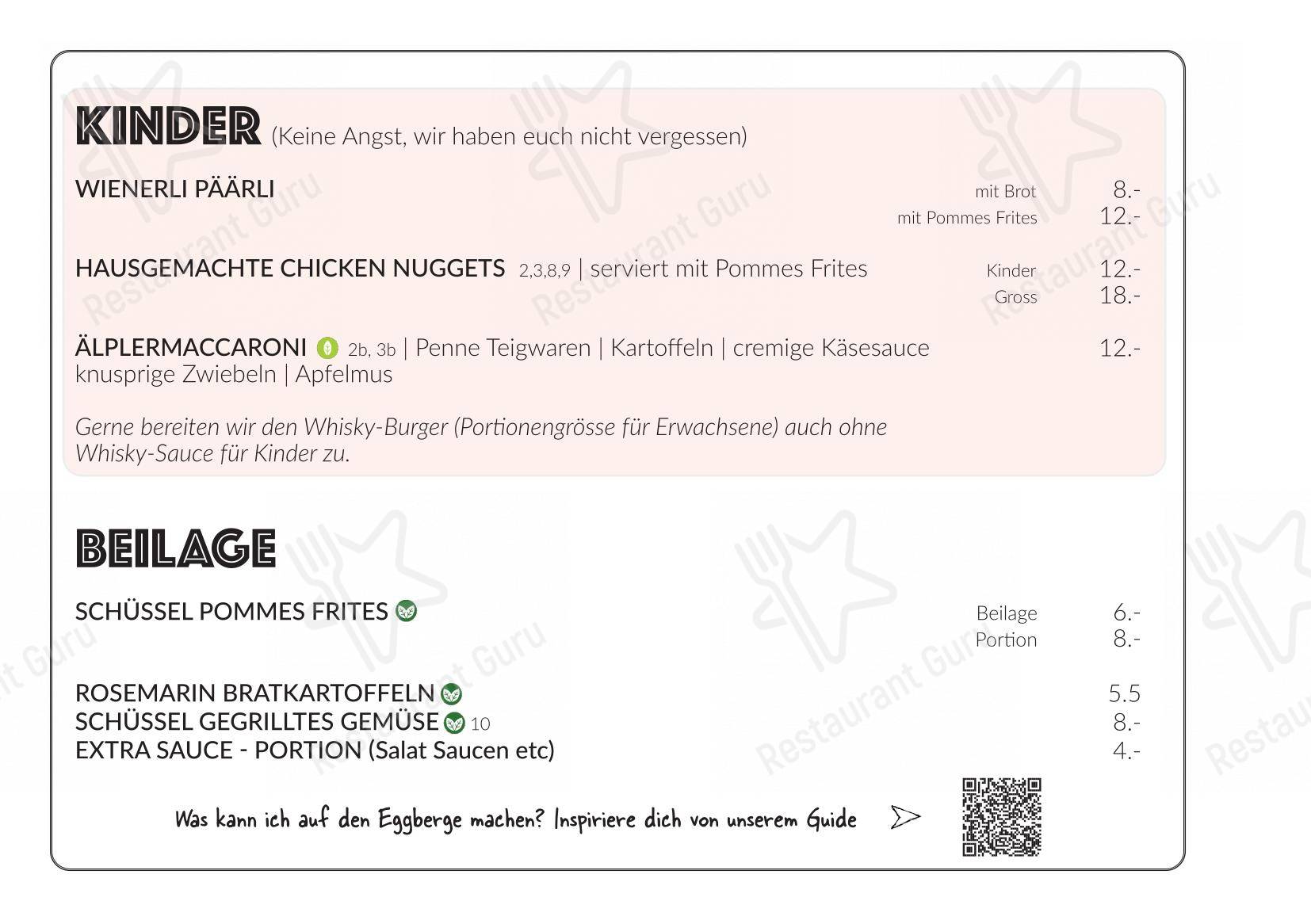 Menu bar per Berggasthaus Eggberge in Altdorf
