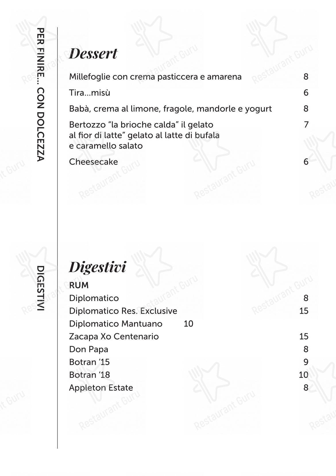 Bertie's Bistrot in Nola - Menu