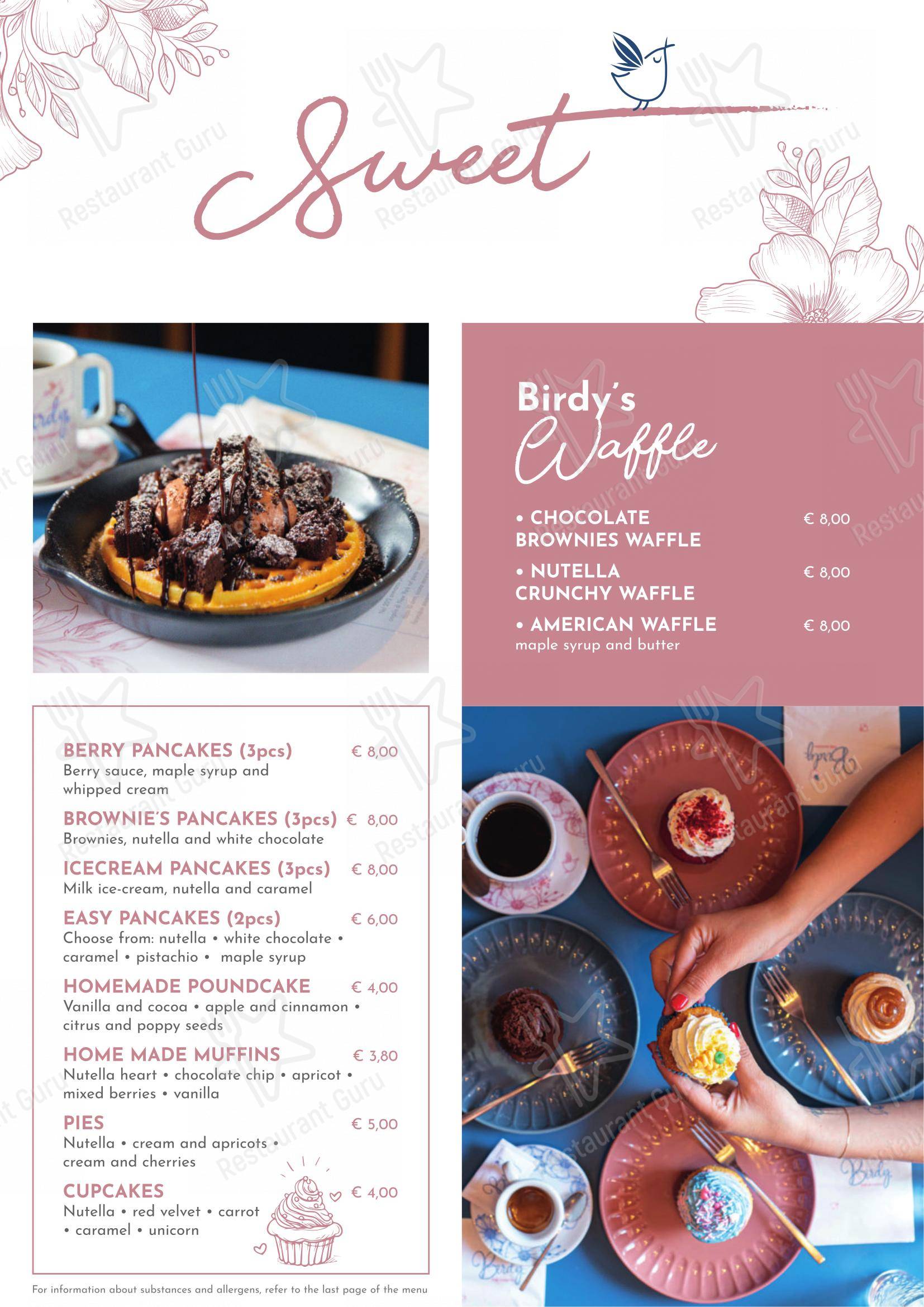Menu di Birdy The Bakery - Portici - Menu bar