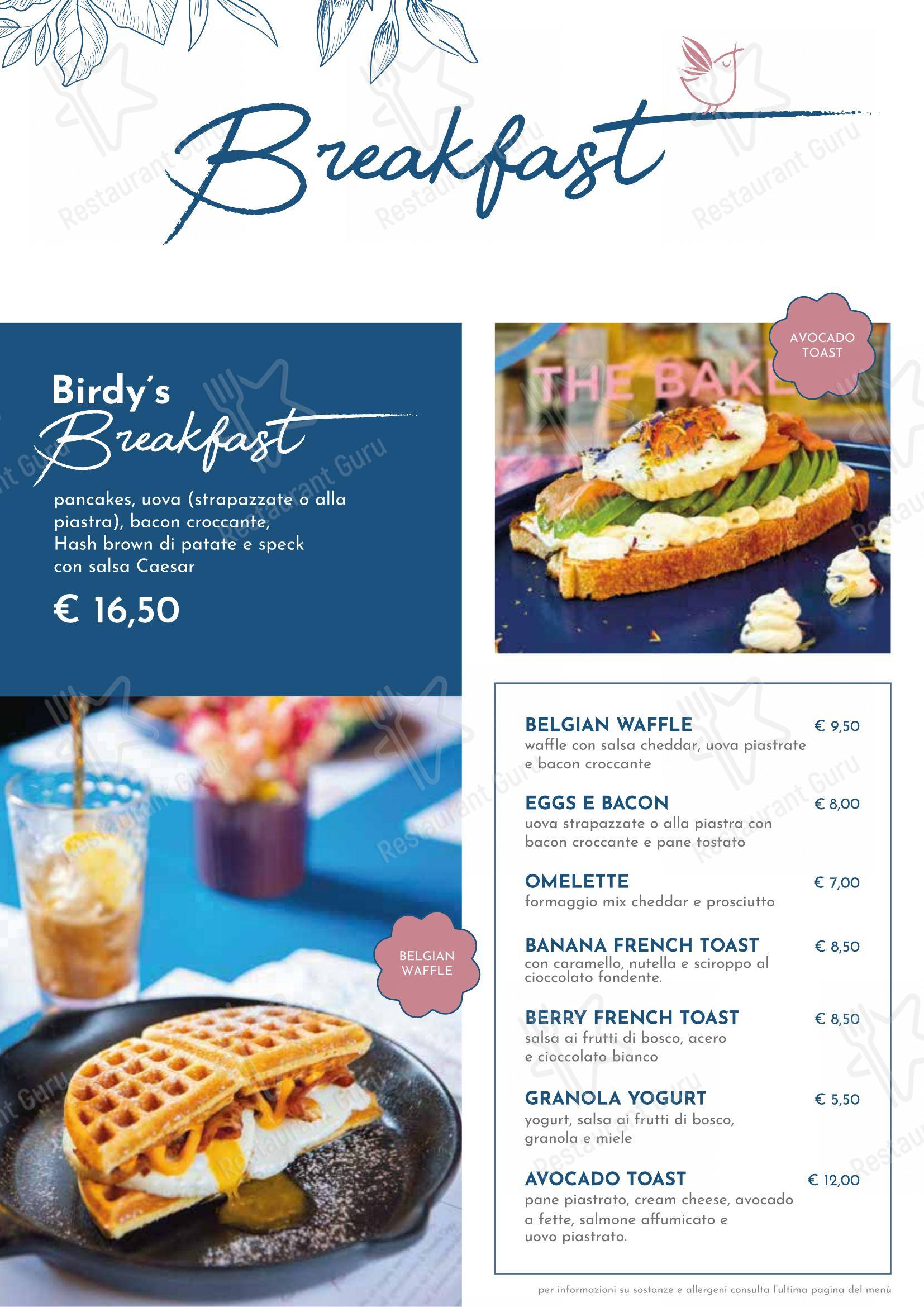 Birdy The Bakery - Portici in Portici - 菜单