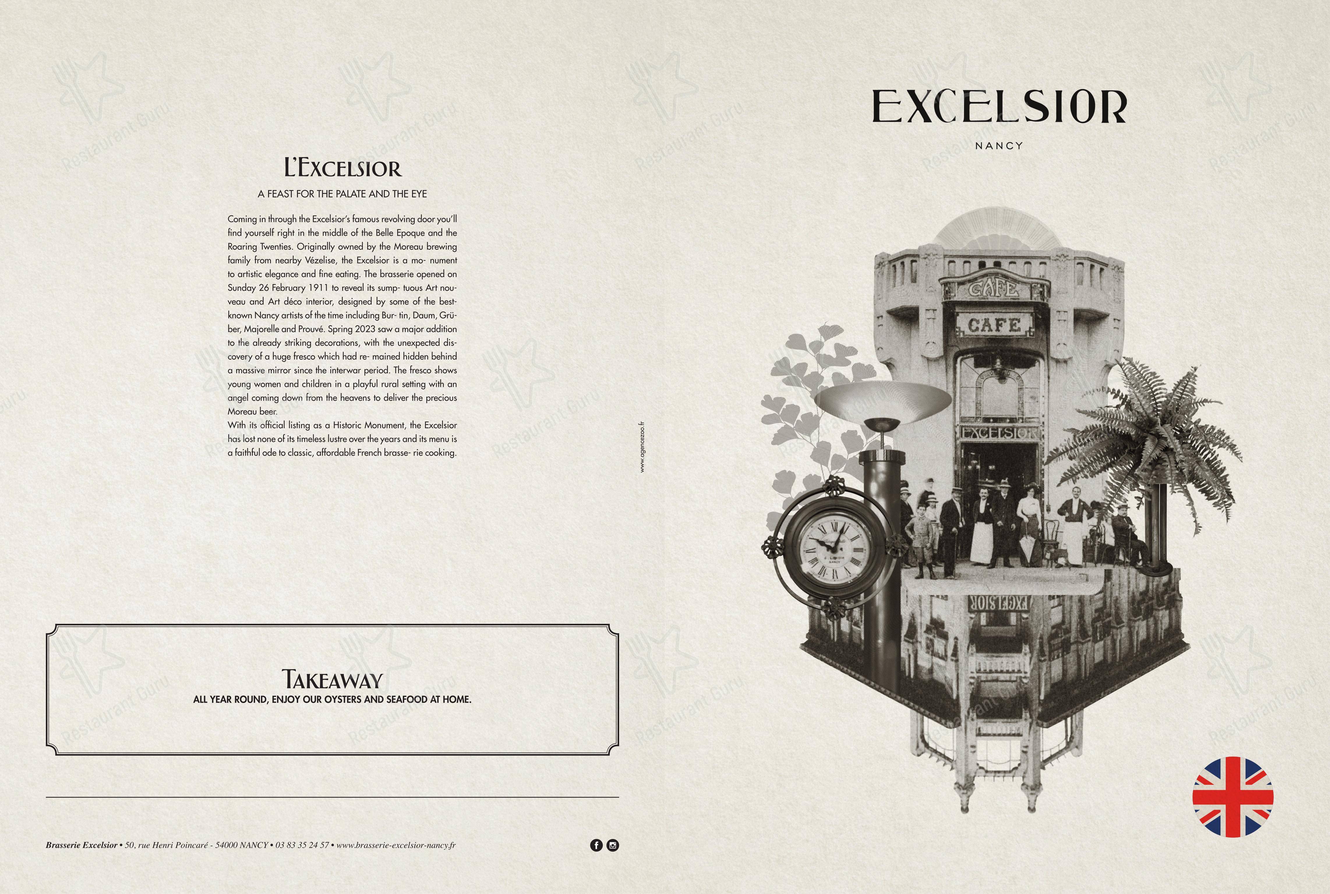 Menu bar pour Brasserie L'Excelsior dans Nancy